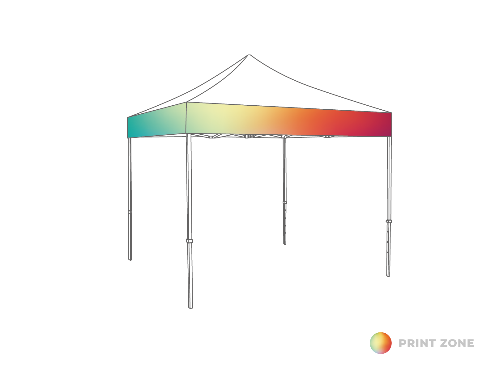 Digitaler Sublimationsdruck - PVC Light - Volant Faltpavillon - 4 x 4 m