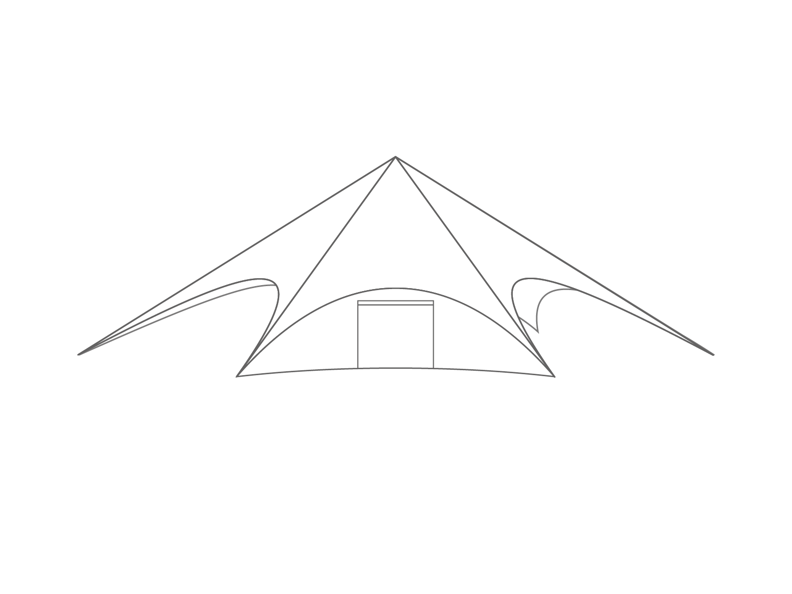 Star tent StellarLite sidewall - door - 16m diameter - Polyester White