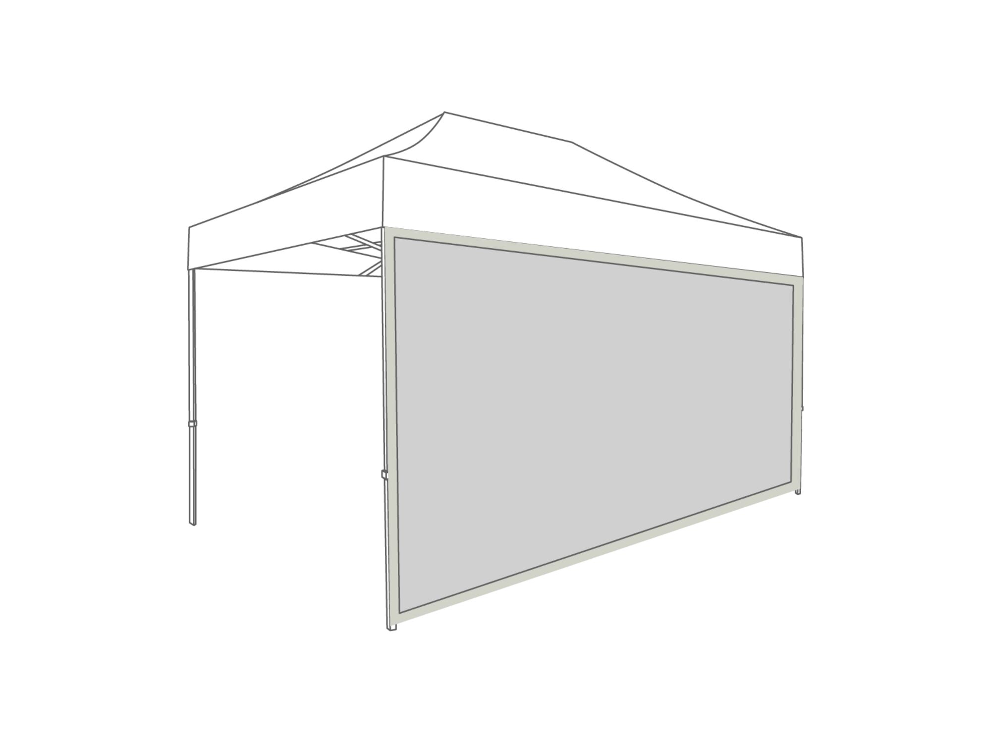 Tonnelle pliante Paroi latérale avec fenêtre panoramique - 4,5m - Polyester Gris clair