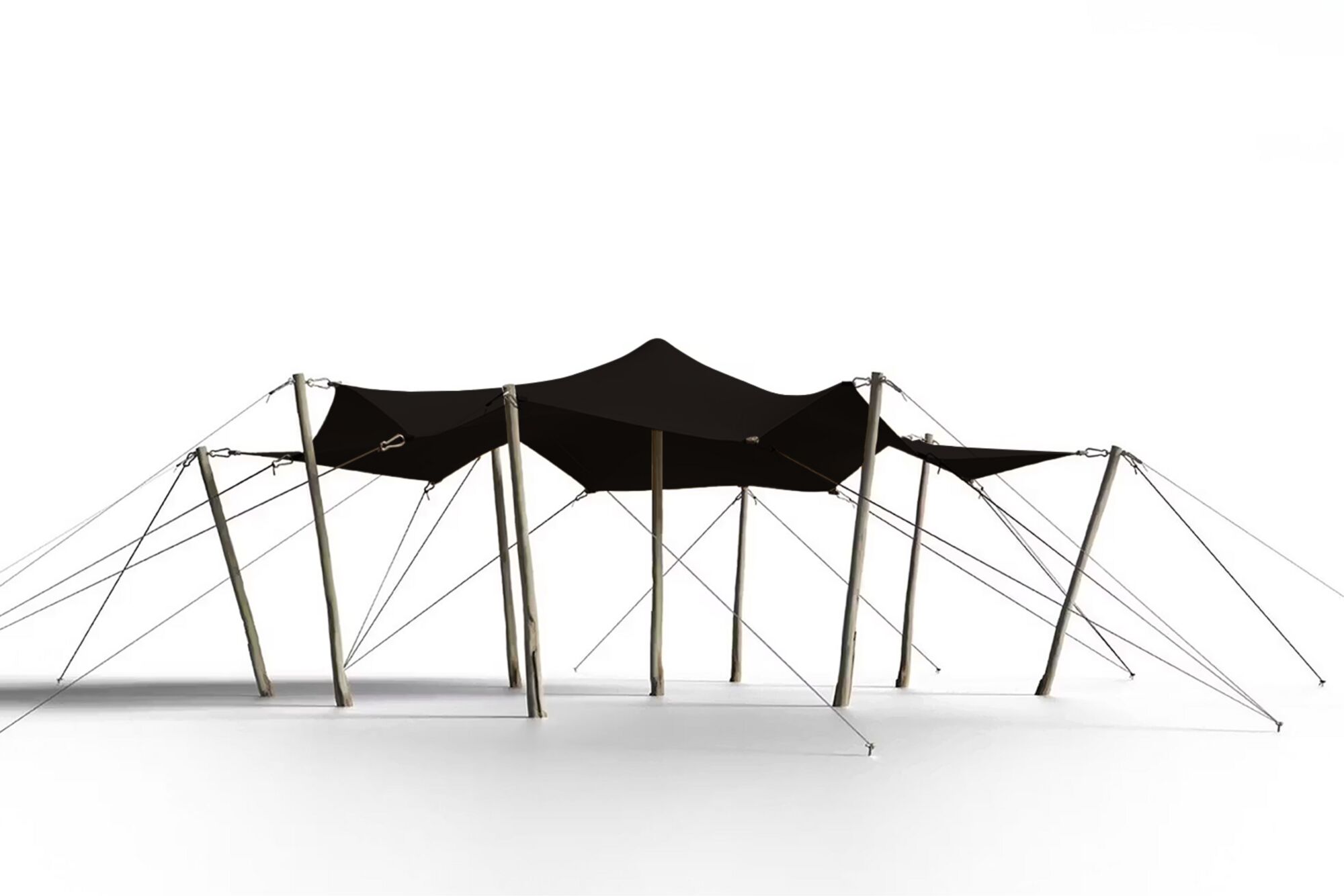 Triflexx stretch tent canvas (560 g/m²) with clamps - 6,5 x 5 m Black/Black