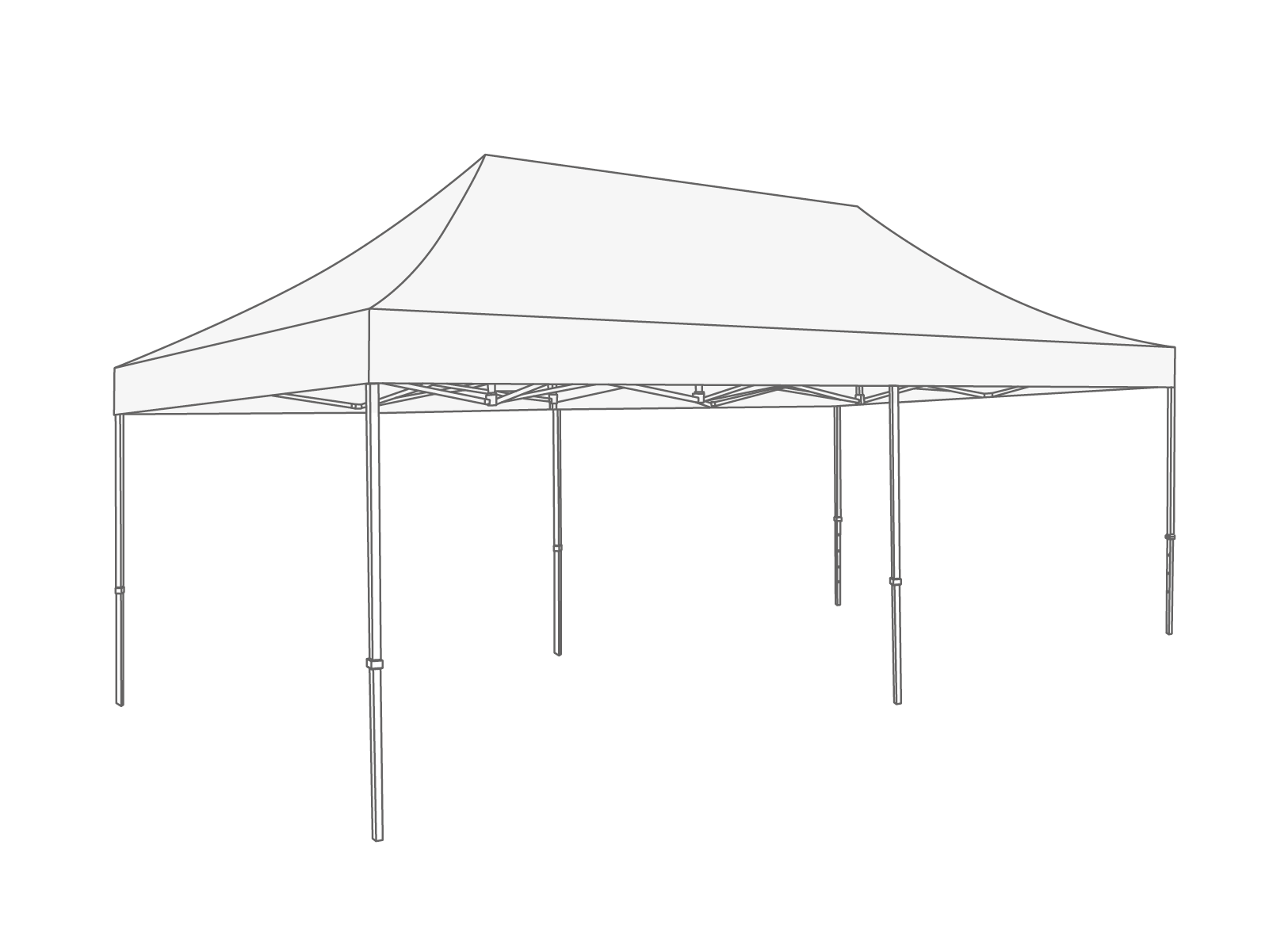 Vouwtent Dakzeil - 4x8m - PVC (mat) Wit
