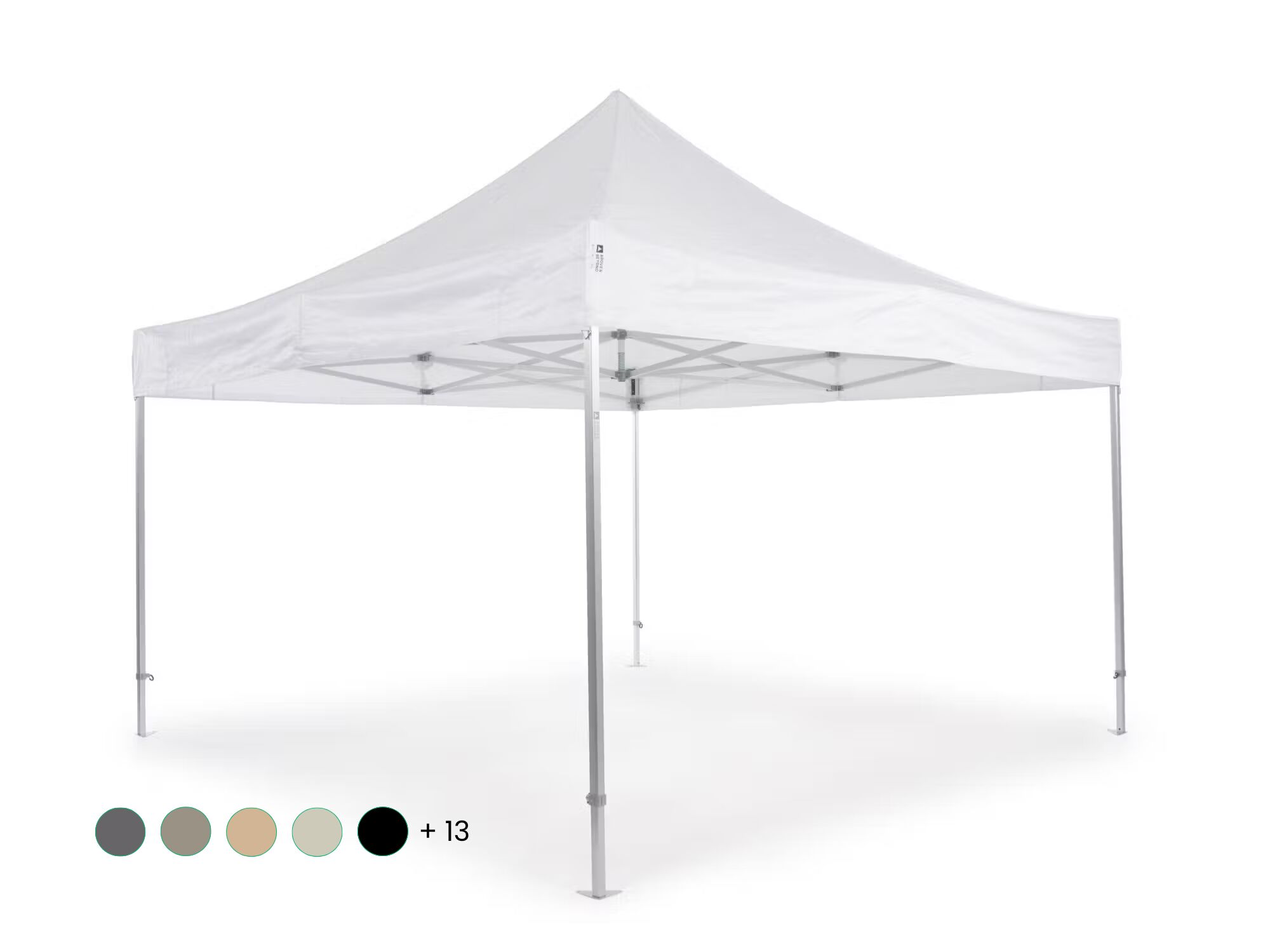 Faltpavillon AluLite mit Dachplane - 4 x 4 m - Polyester Weiß