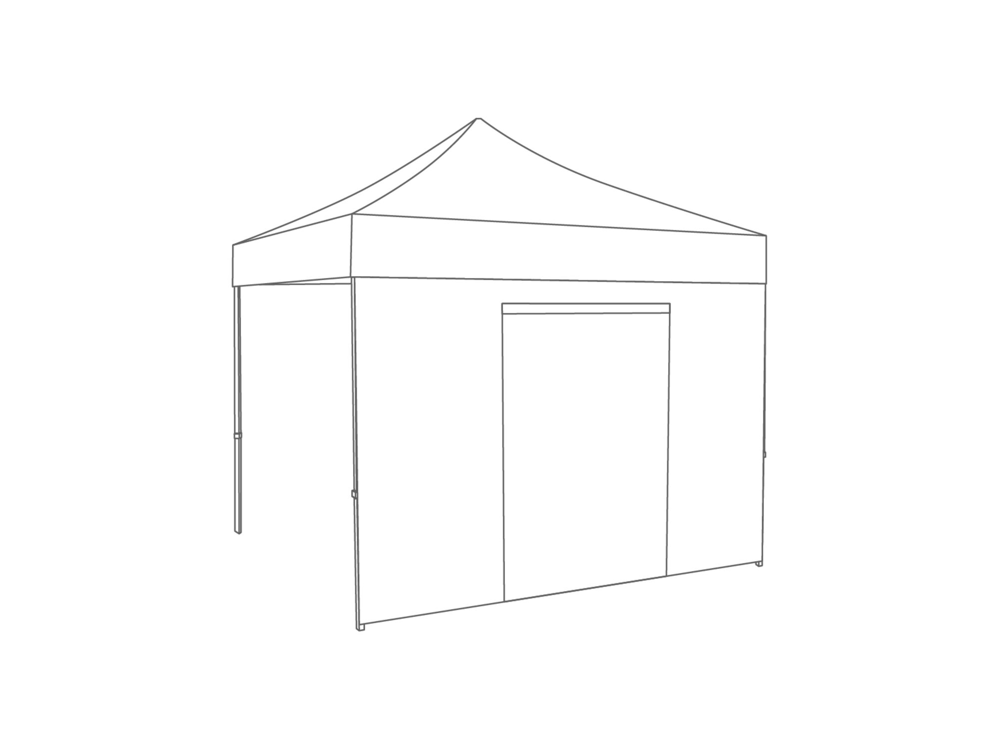 Pared lateral con puerta - 4m - PVC (para 2x4) blanco