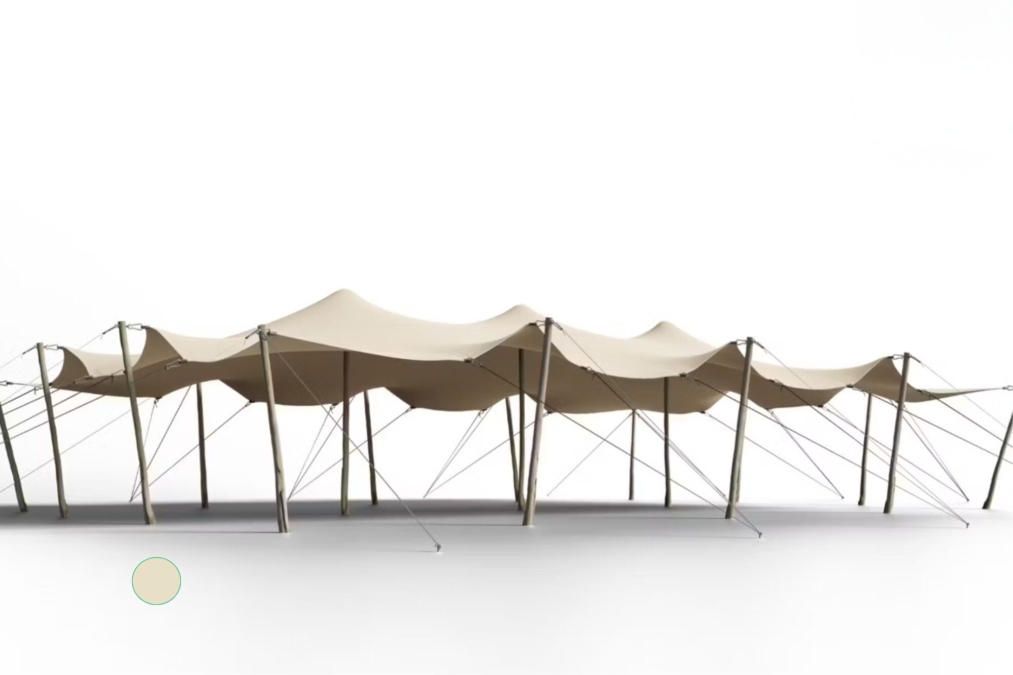 Hiflexx Stretchzelt Plane (740 g/m²) mit Klemmen - 10 x 17 m Sand/Sand