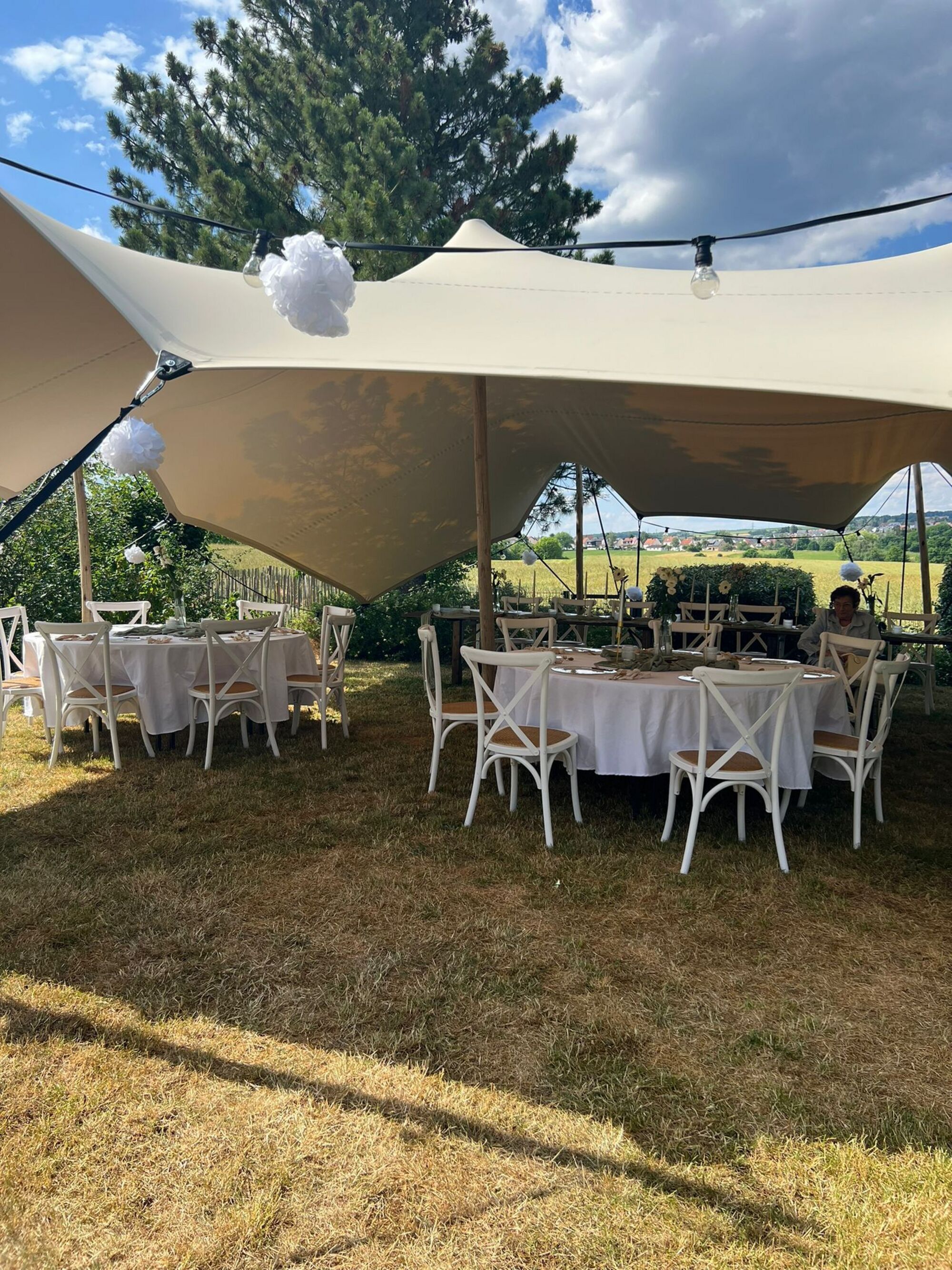 Triflexx voile tente stretch (560 g/m²) avec pinces - 8,5 x 10 m Sahara (out)/Sahara (in)