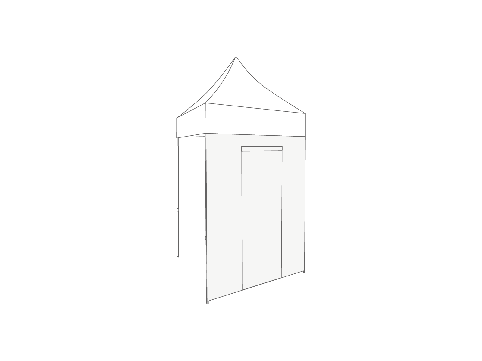 Folding tent Sidewall door - 1,5m - PVC (matt) White