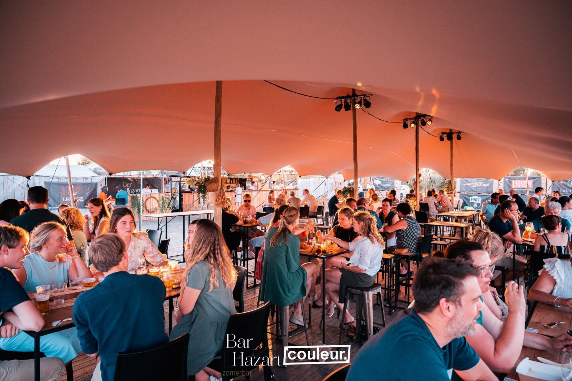 Carpa beduina Triflexx (560 g/m²) con abrazaderas - 10 x 21,5 m - Sahara/Sahara