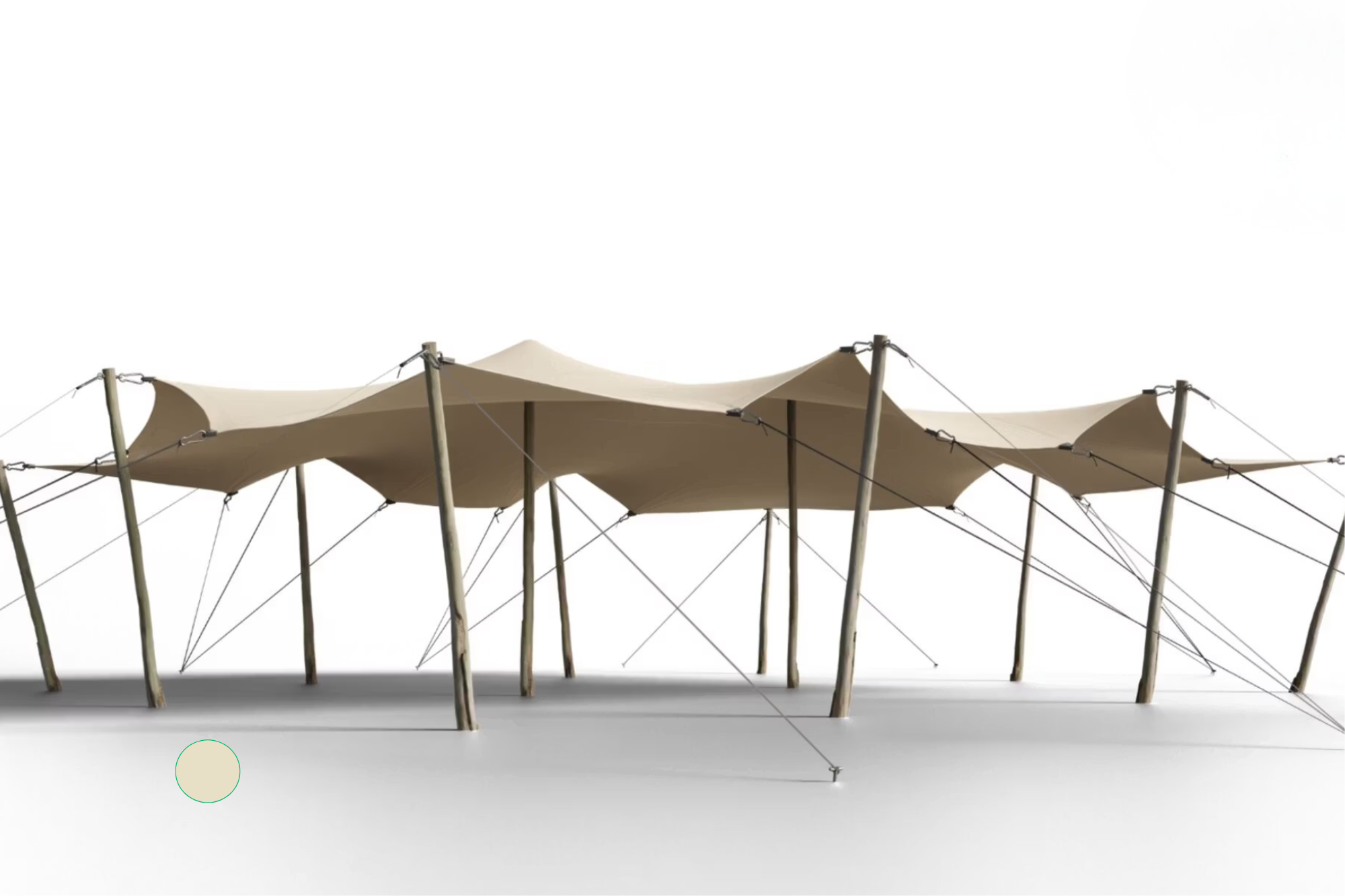 Hiflexx stretch tent canvas (740 g/m²) with clamps - 8,5 x 10 m Sand/Sand