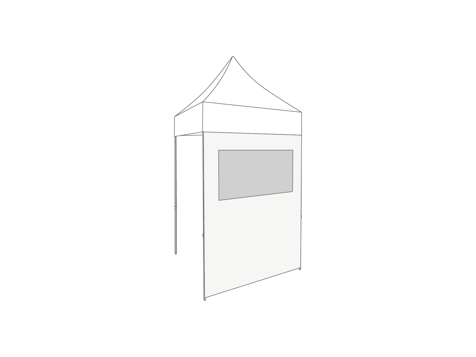 Folding tent Sidewall window - 1,5m - PVC (matt) White