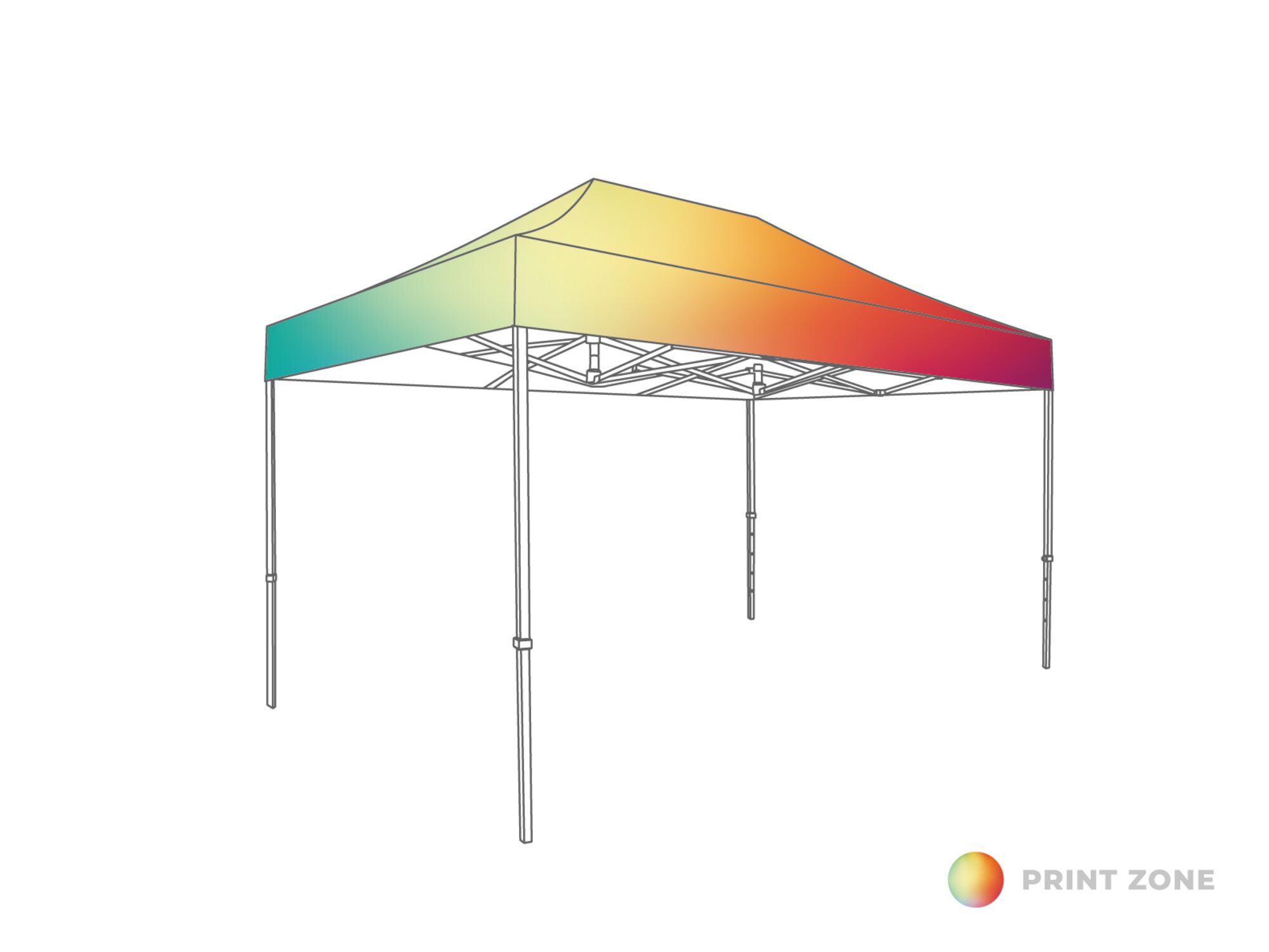 Digital print - PVC Roof folding tent - 3x4,5m