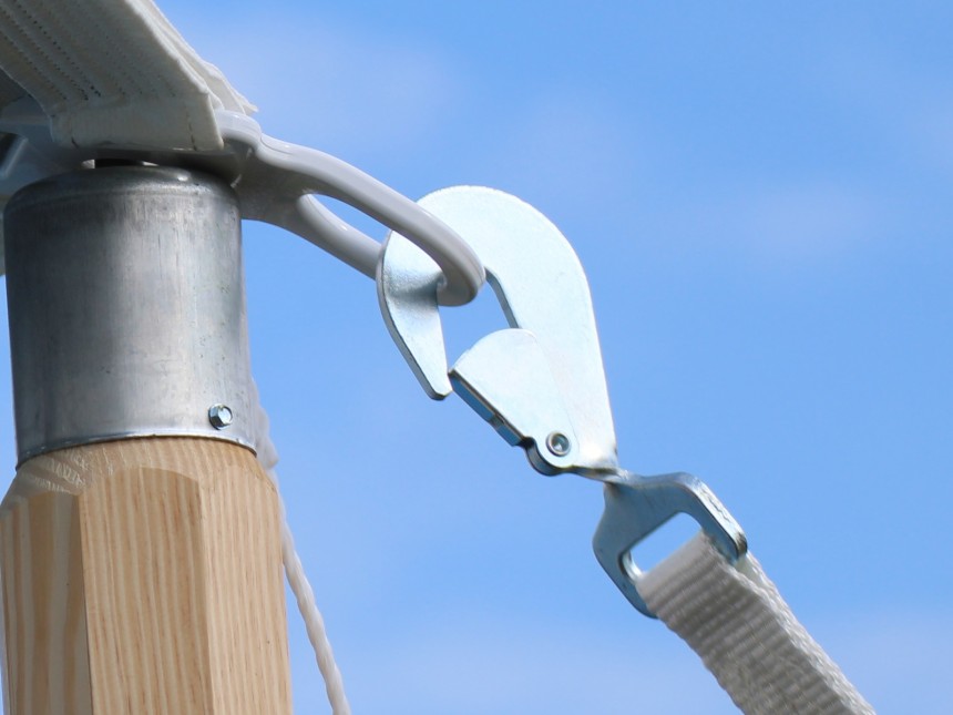 Tension strap with ratchet - Double anchoring (Y-form) - 450 cm - White