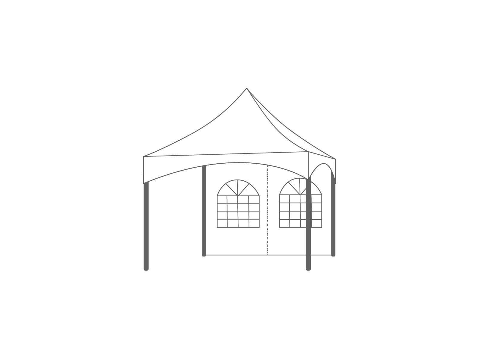 Pagoda tent keder sidewall window 3m White