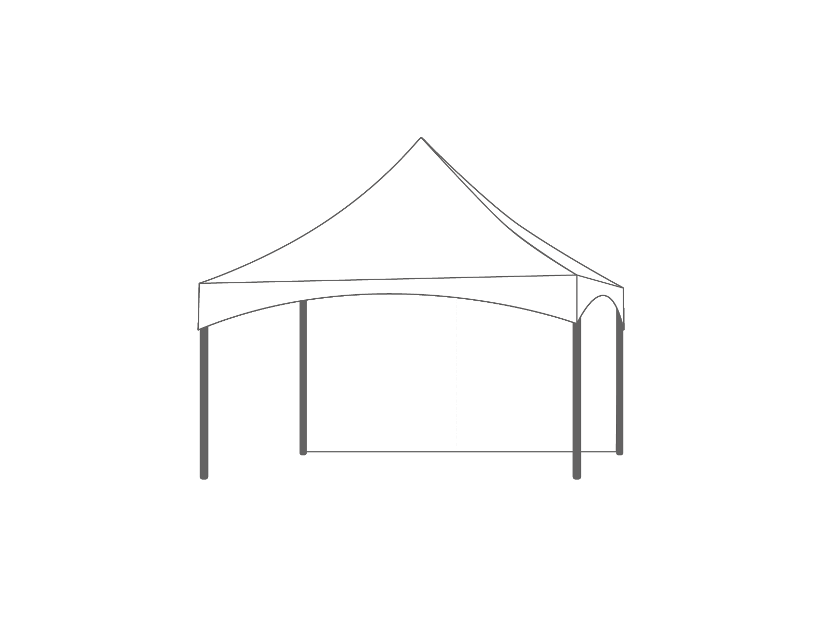 Pagoda tent keder sidewall 4m White