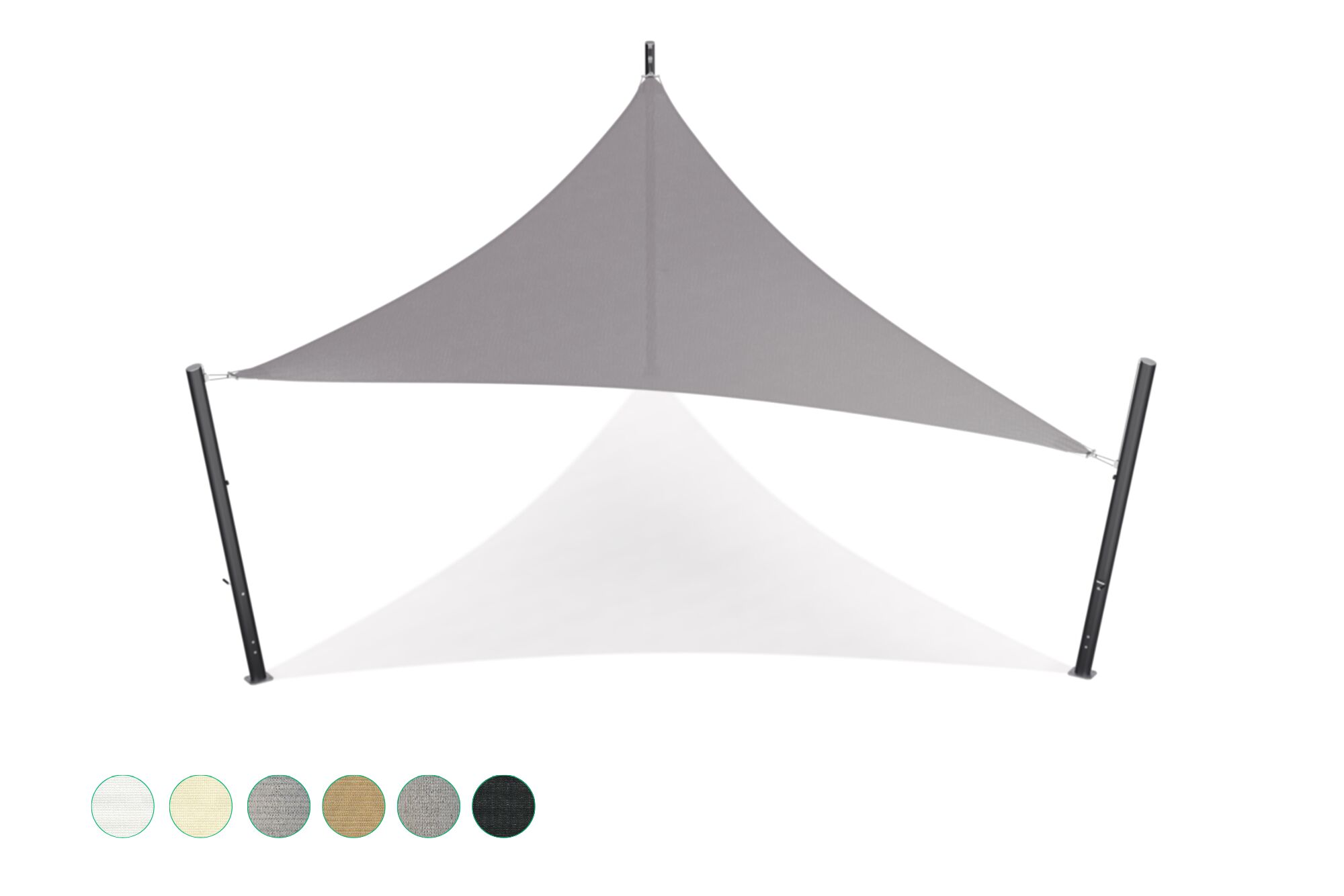 Shade sail - Triangle - 7 x 7 x 7 m -  Breathable - HDPE - Greige