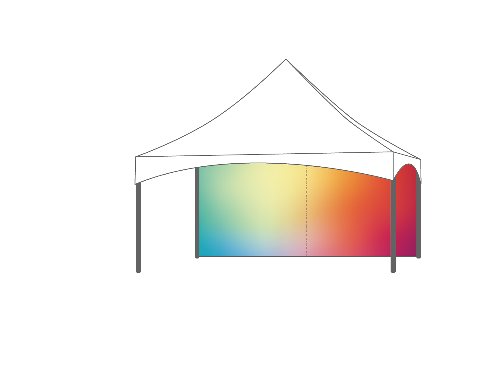 Pagoda tent keder sidewall 5m Print