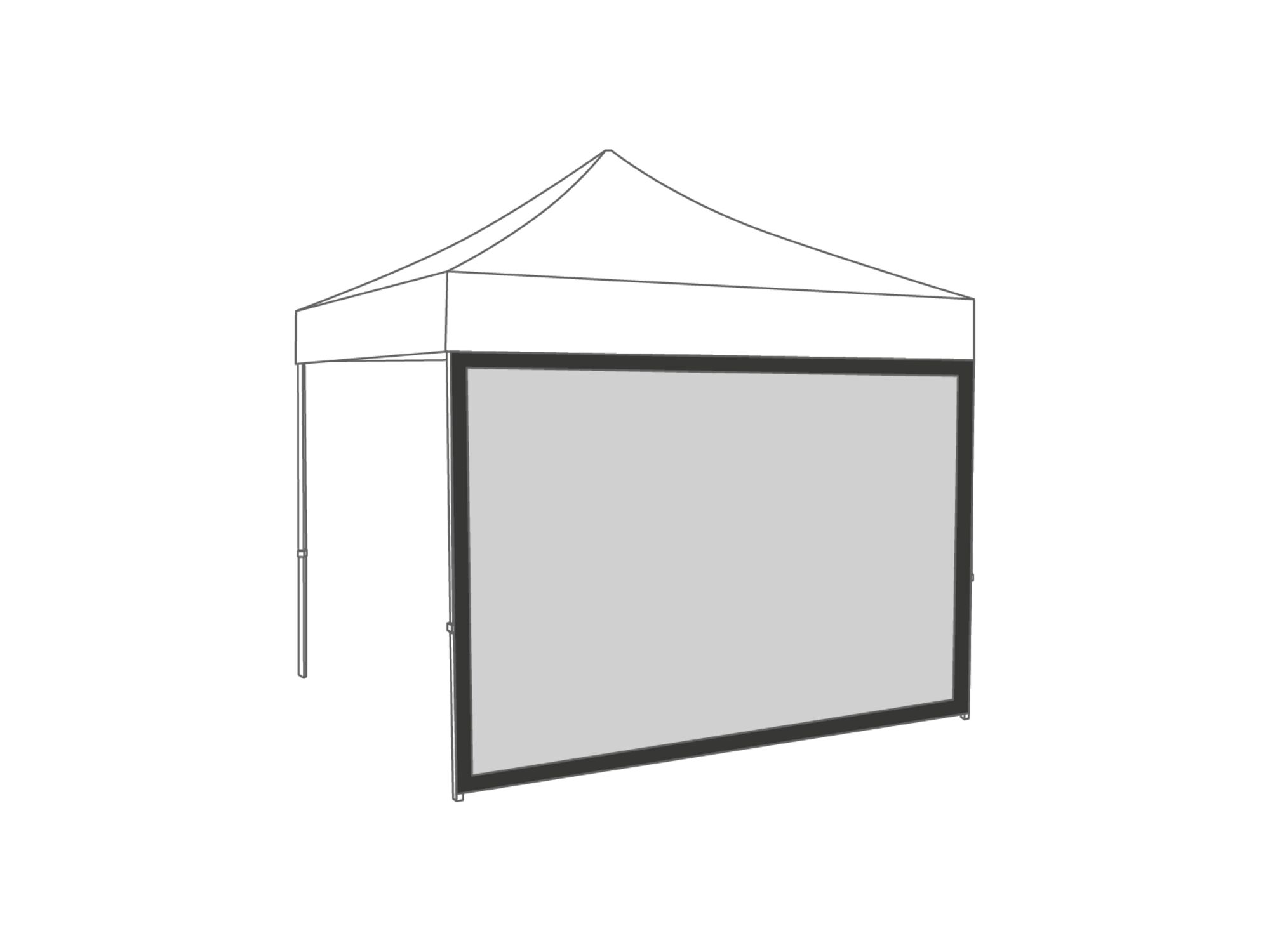 Faltpavillon Seitenwand Panoramafenster - 3 m - Polyester Anthrazit