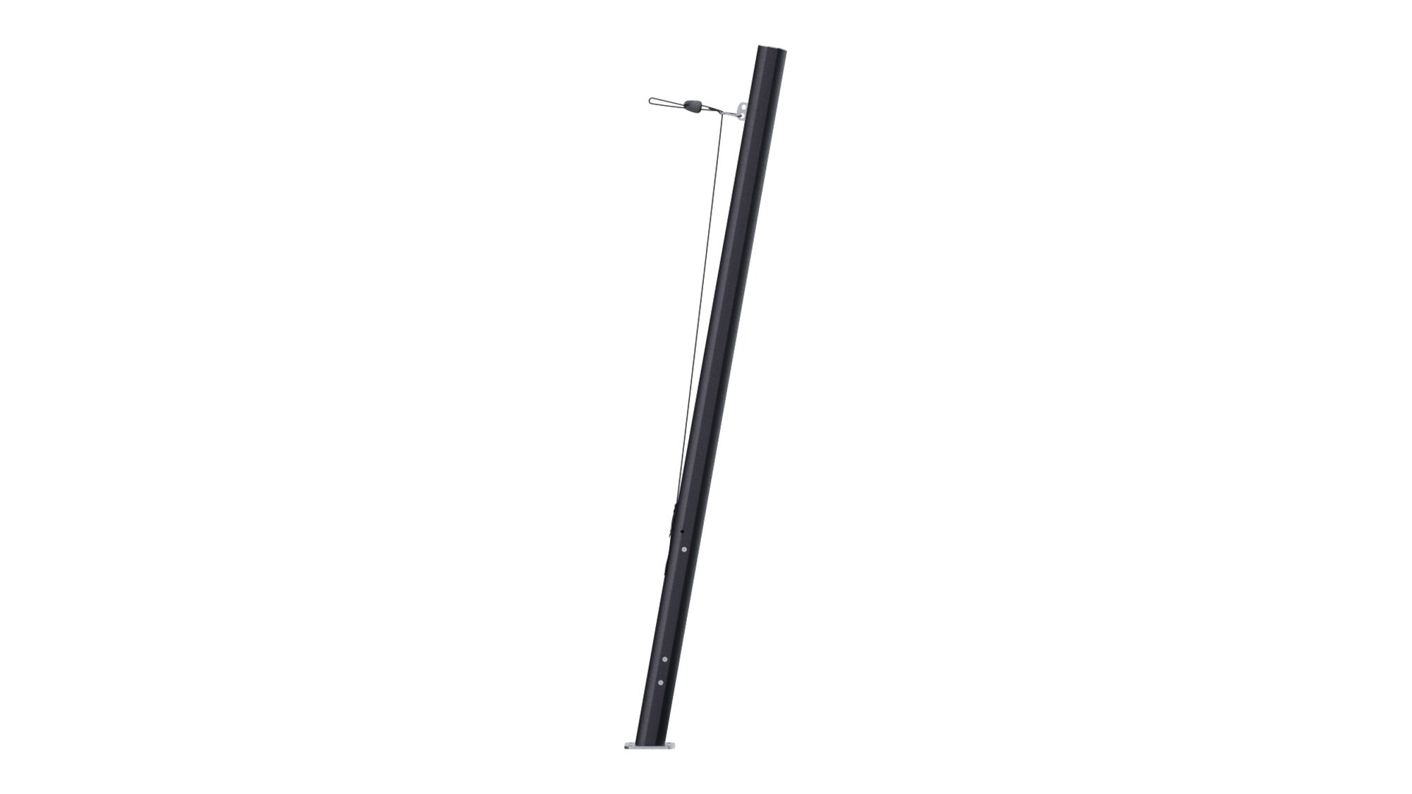 Aluminiummast 80° - 3m - flexible Verbindung - schwarz