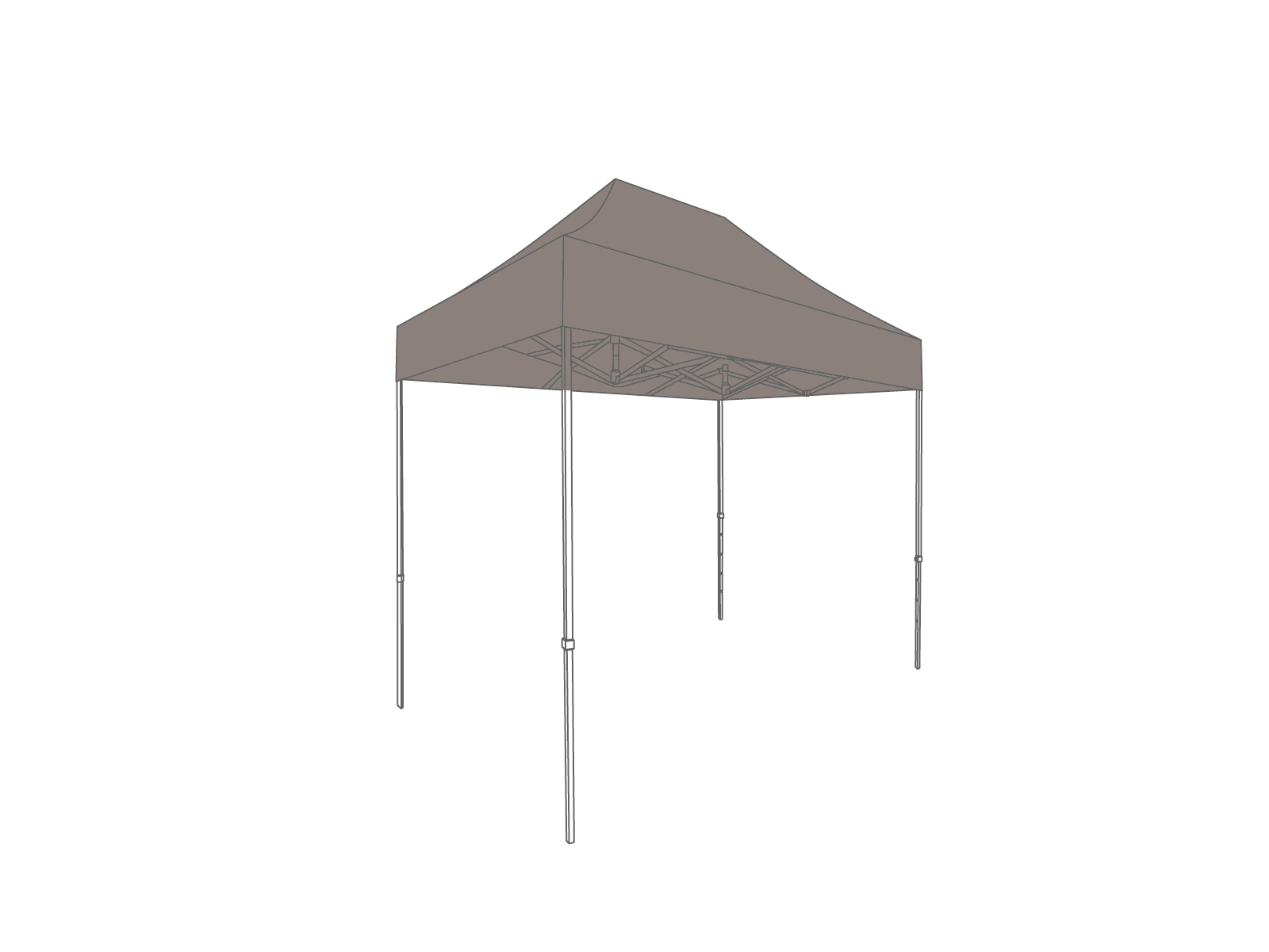 Faltpavillon Dachplane - 2x3m - PVC light (matt) Sand