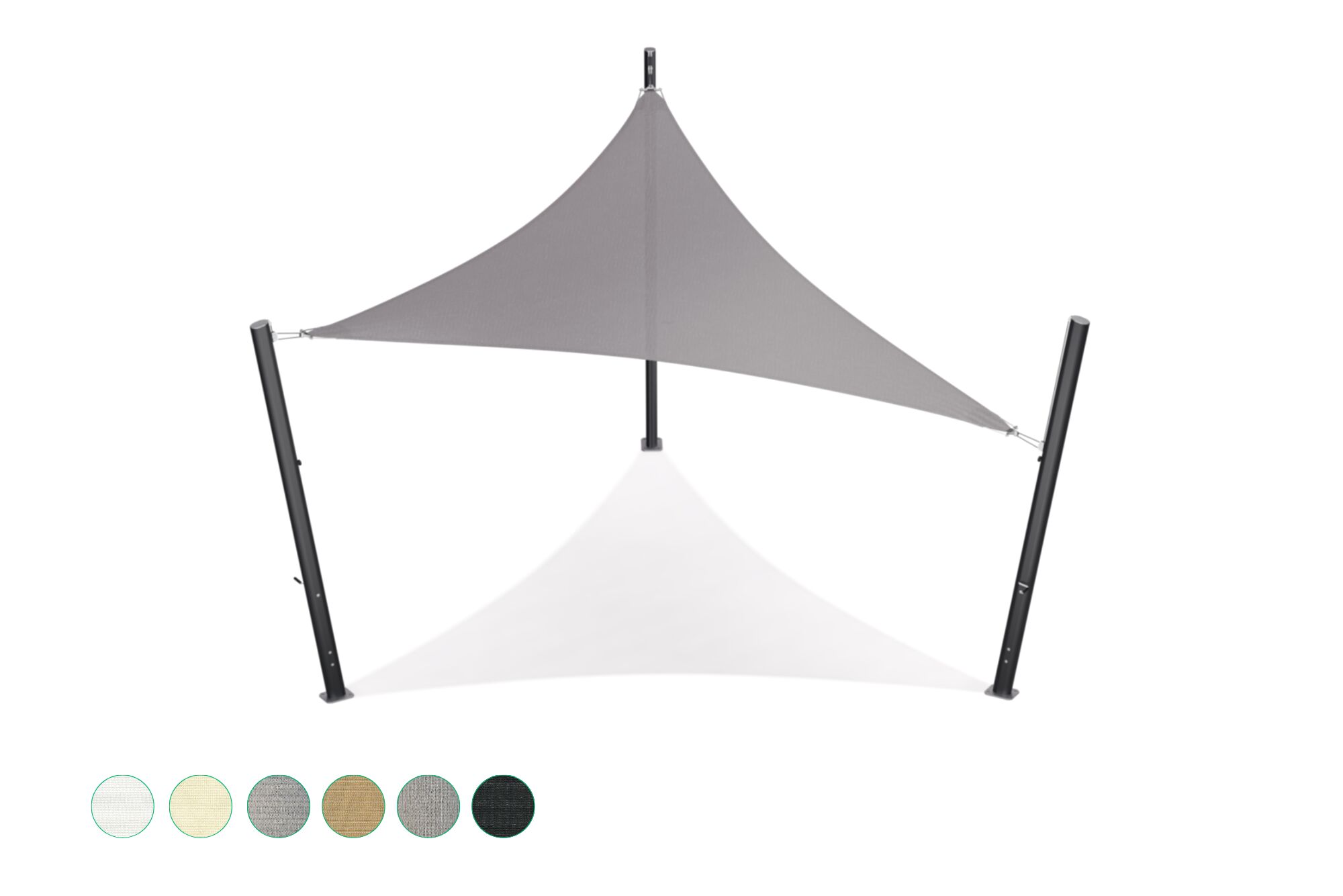 Schaduwdoek - driehoek - 5 x 5 x 5 m - Ademend - HDPE - Greige