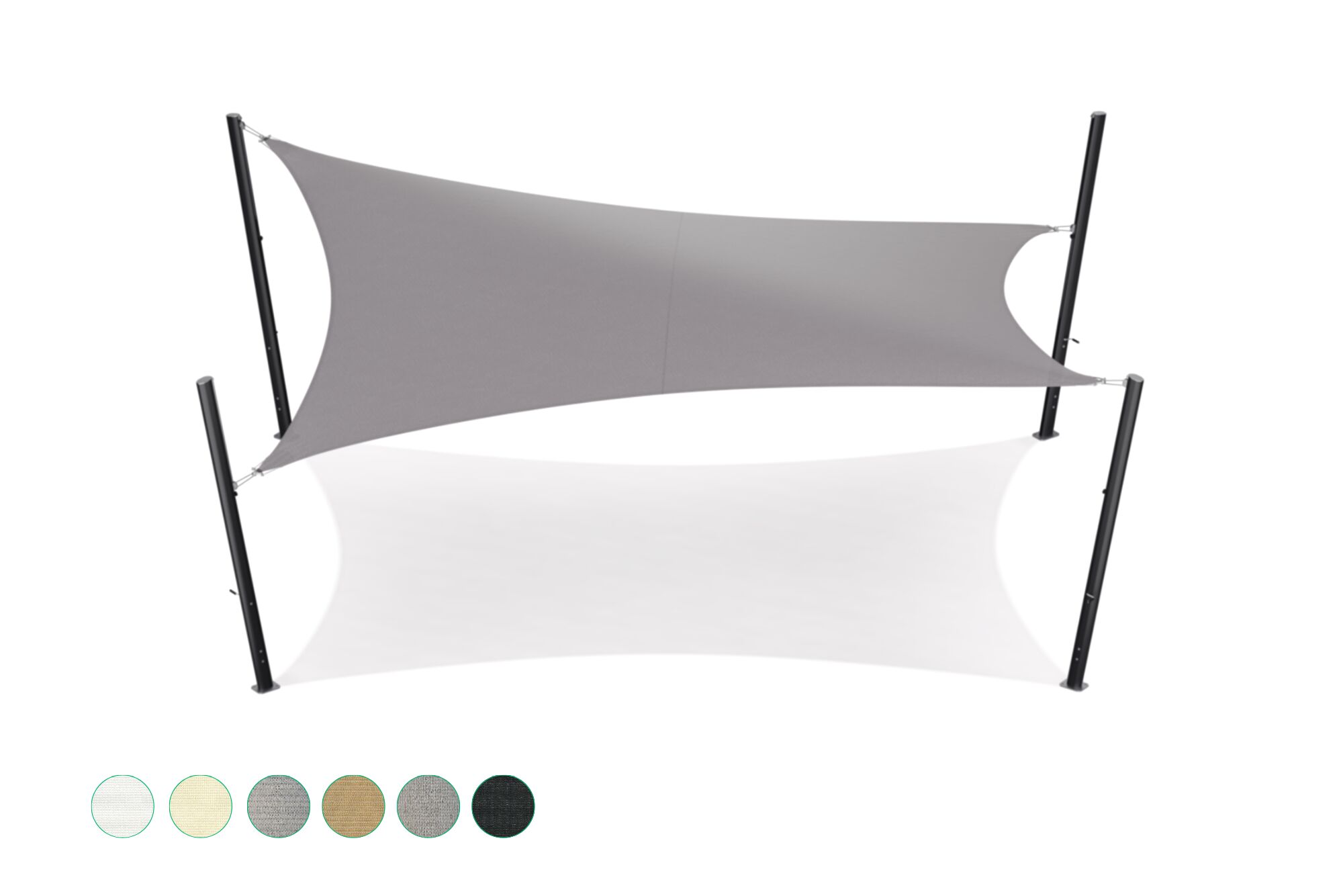 Shade sail - Rectangle - 5 x 7 m -  Breathable - HDPE - Greige