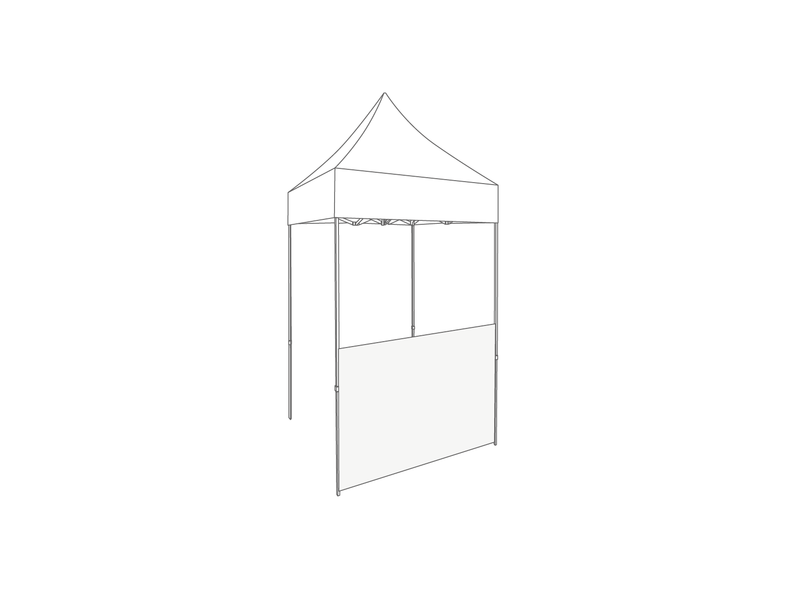 Folding tent Half wall - 1,5m - Polyester White