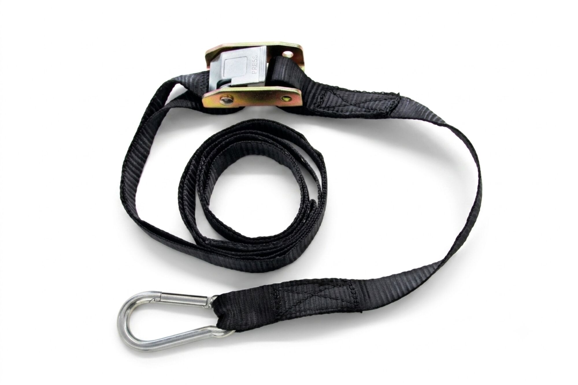 Spanngurt mit Karabiner - 165 cm - Schwarz Schwarz