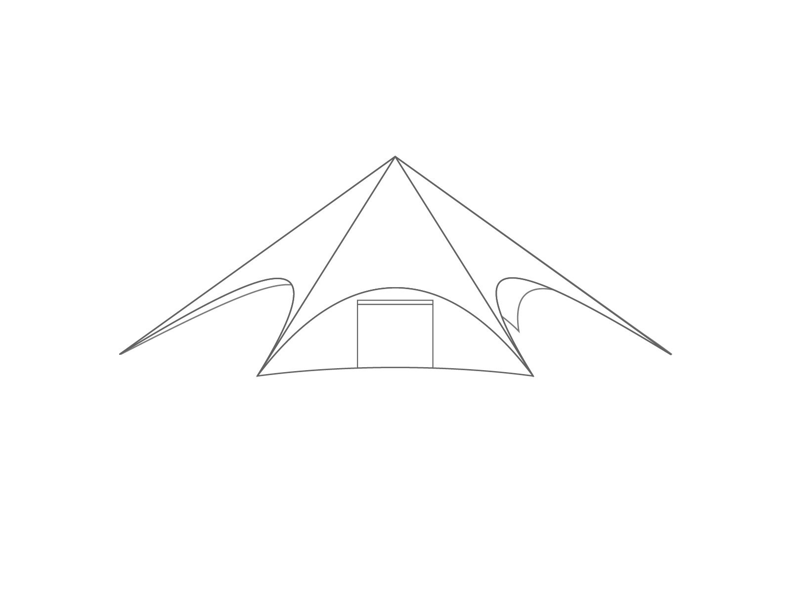 Star tent StellarLite sidewall - door - 14m diameter - Polyester White