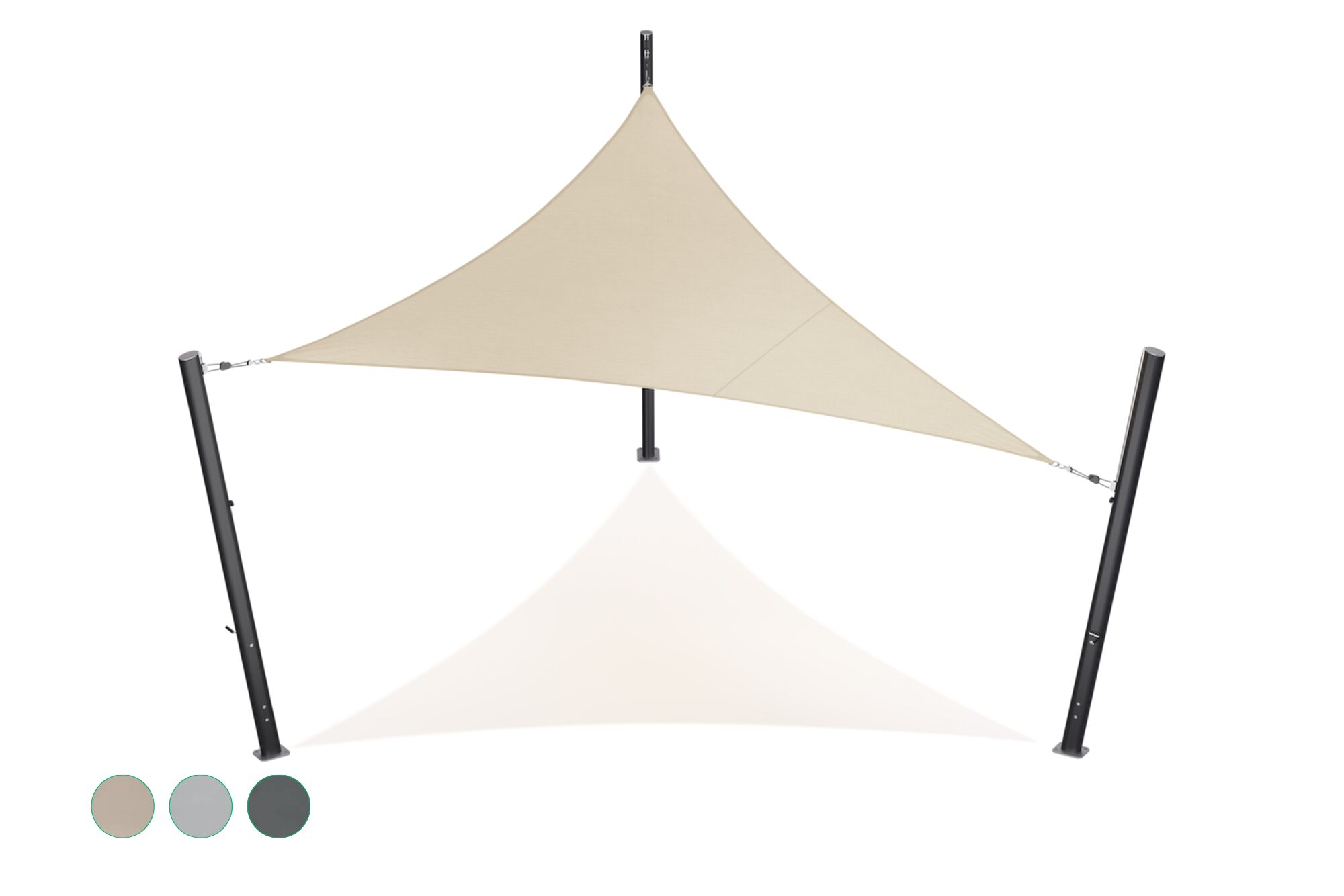 Schaduwdoek - driehoek - 5 x 5 x 5 m - Waterdicht - Olefin - Desert Sand