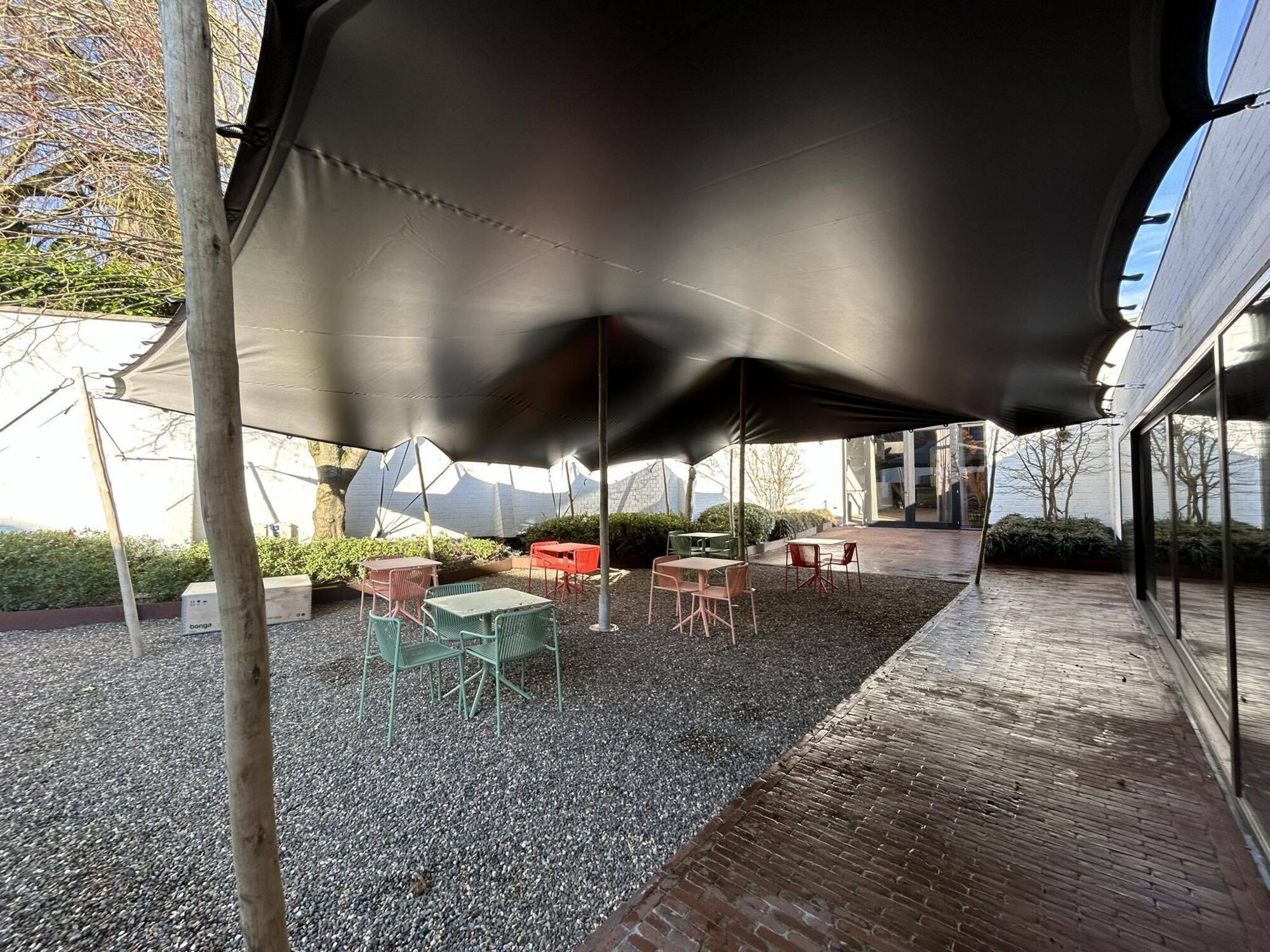 Triflexx voile tente stretch (560 g/m²) avec pinces - 8,5 x 10 m Sahara (out)/Sahara (in)