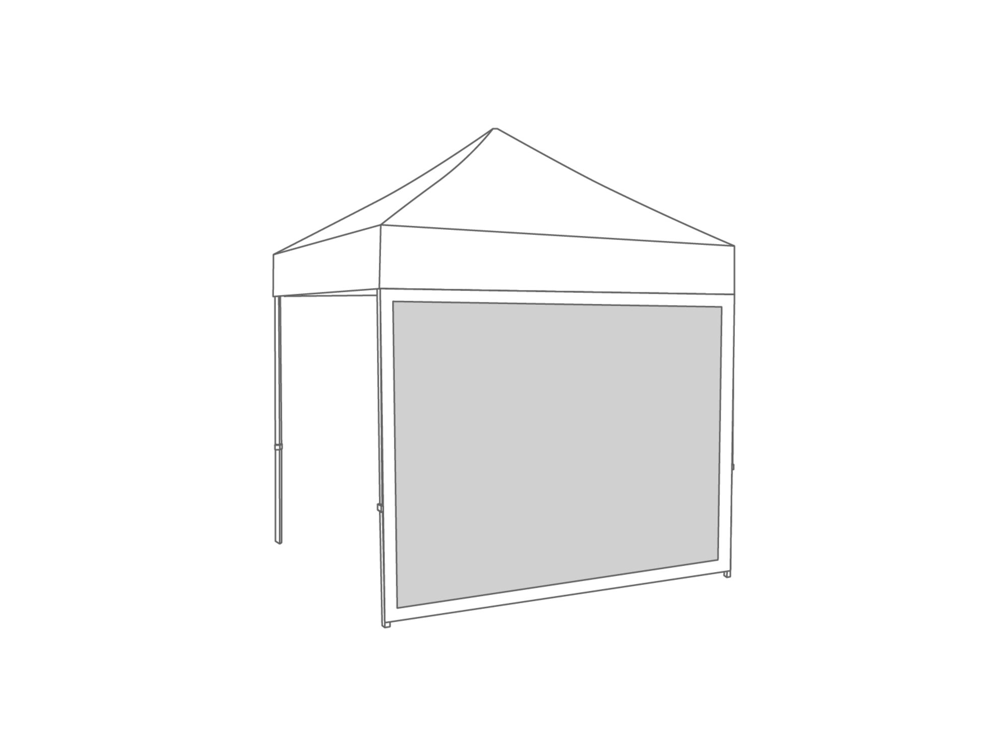 Tonnelle pliante Paroi latérale avec fenêtre panoramique - 2,5m - Polyester Blanc