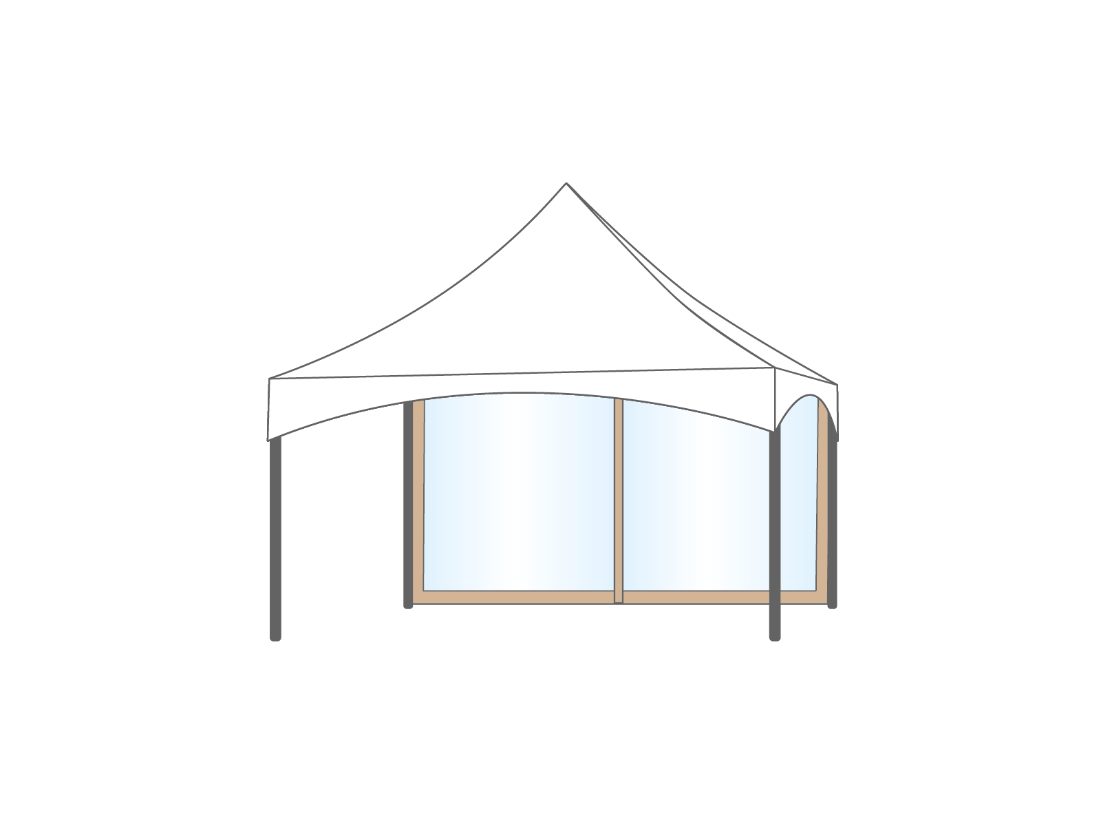 Pagoda tent keder sidewall panoramic 4m Sand