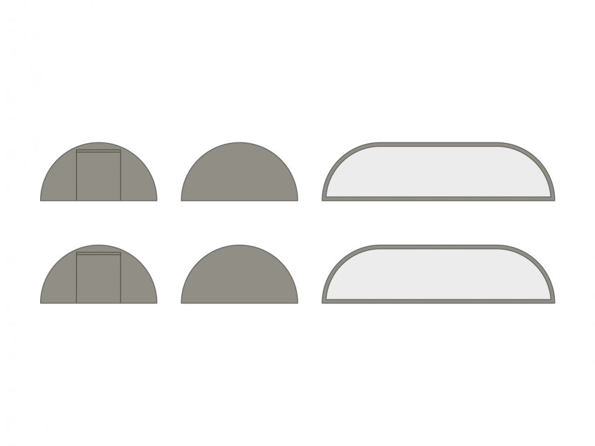 Double star tent StellarLite sidewall set - 12 x 19 m - polyester Sand