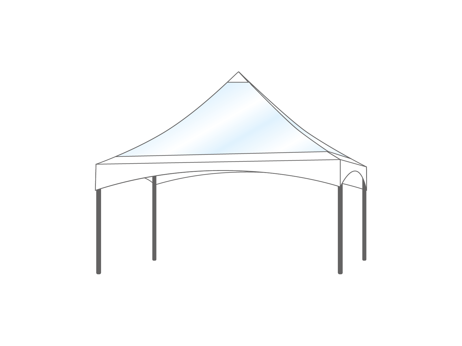 Pagoda tent roof 5x5m Panorama White