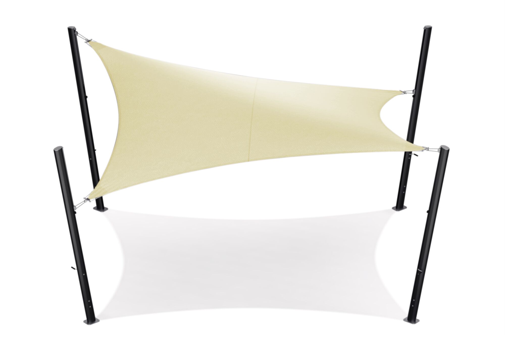 Sonnensegel - Rechteck - 4 x 5 m - Luftdurchlssig - HDPE - Ecru | 4 x 5 m  | Ecru | 10900185