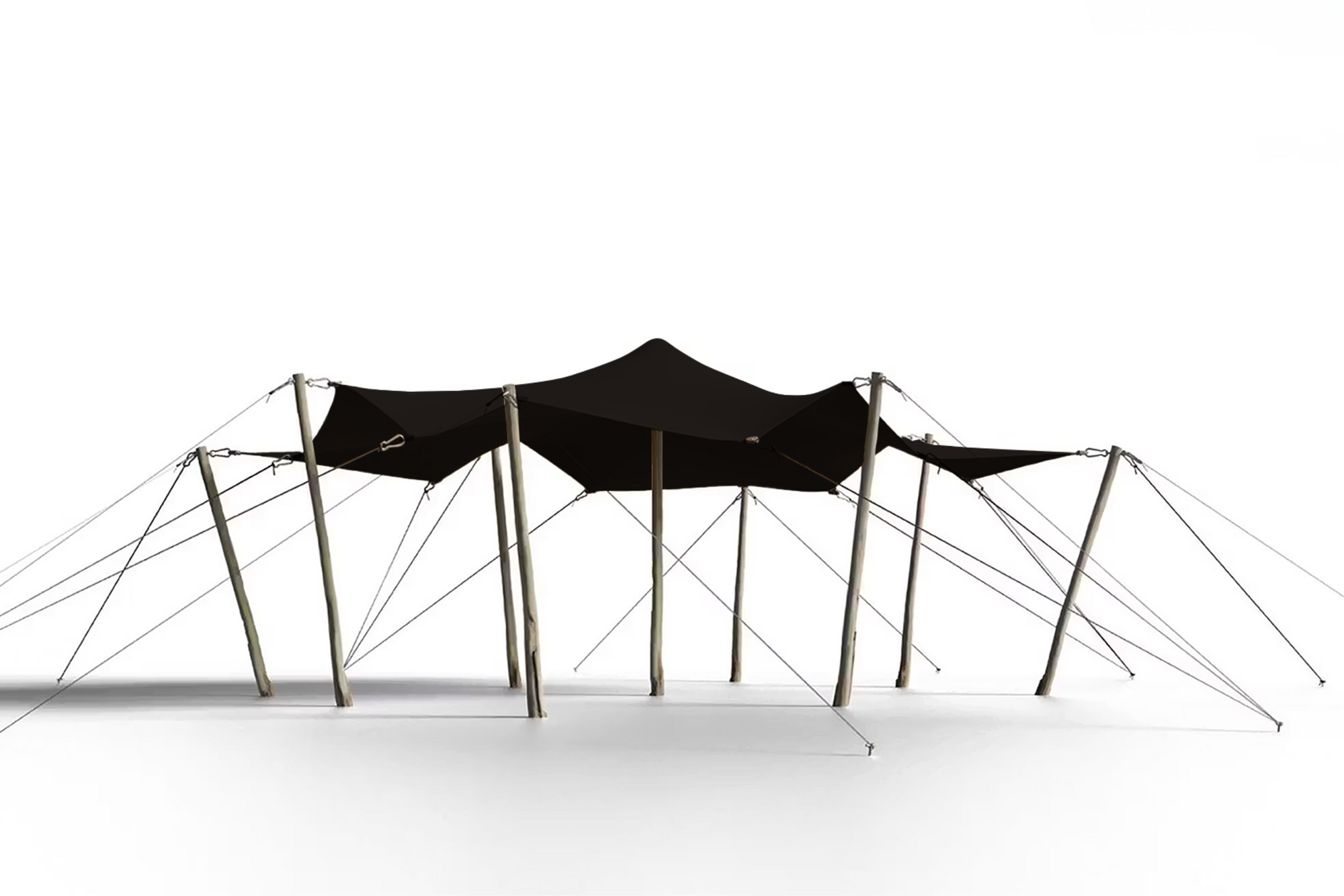 Triflexx stretchtent zeil (560 g/m²) met klemmen - 6,5 x 5 m Zwart/Zwart