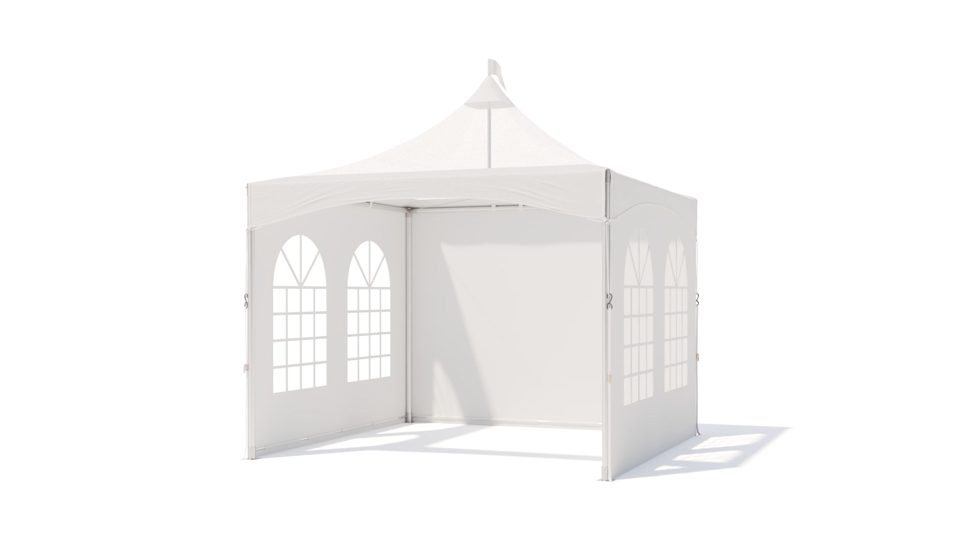 Pagoda tent keder with panorama roof white - incl sidewalls - 3x3m