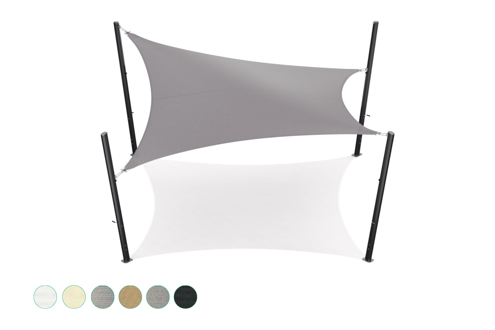 Shade sail - Square - 5 x 5 m -  Breathable - HDPE - Greige