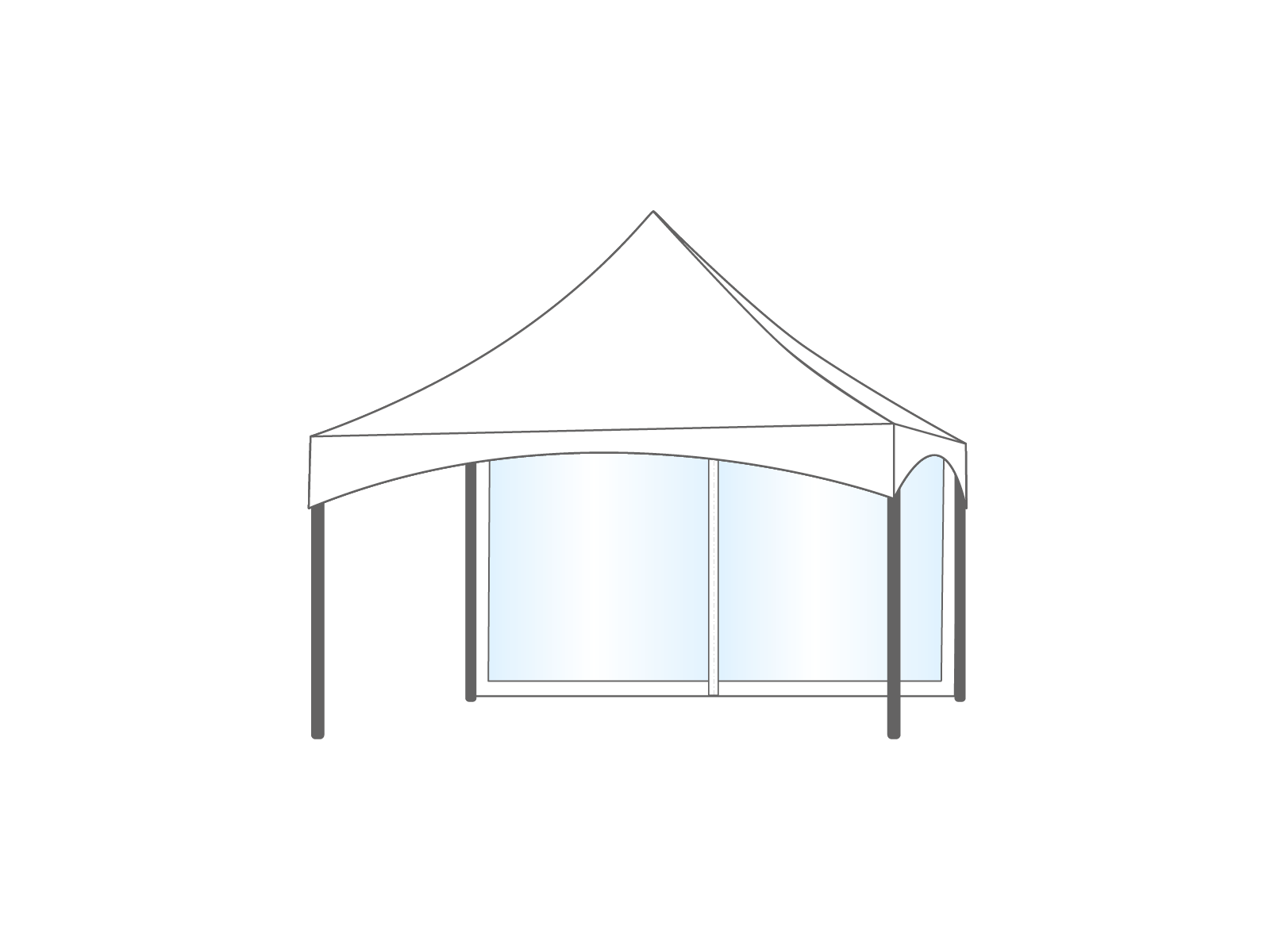 Pagoda tent keder sidewall panoramic 4m White