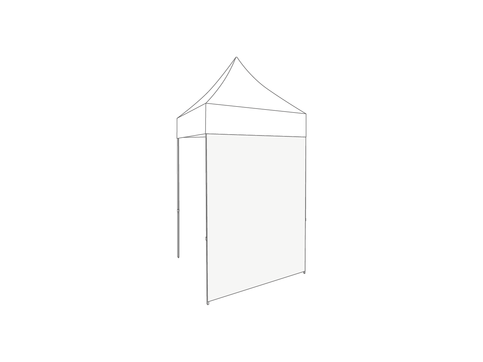 Folding tent Sidewall closed - 1,5m - Polyester White