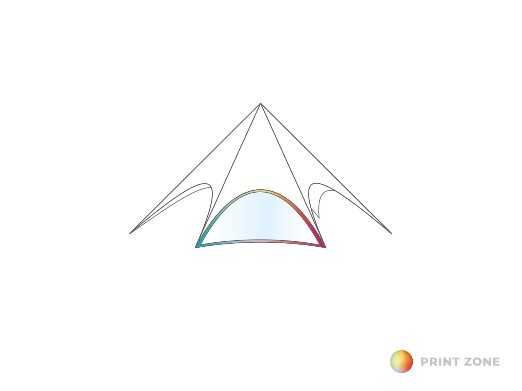 Stertent StellarLite zijwand - raam - 10m diameter - Polyester bedrukt