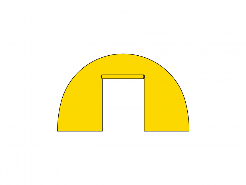 Aufblasbares Zelt Galaxy Seitenwand mit Roll-Up-Tür (2 Reißverschlüsse) - 10 m Gelb