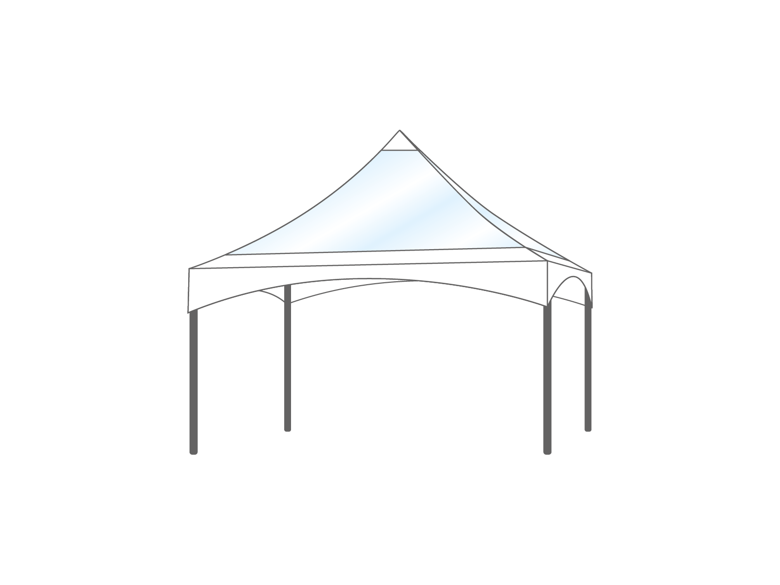 Pagoda tent roof 4x4m Panorama White