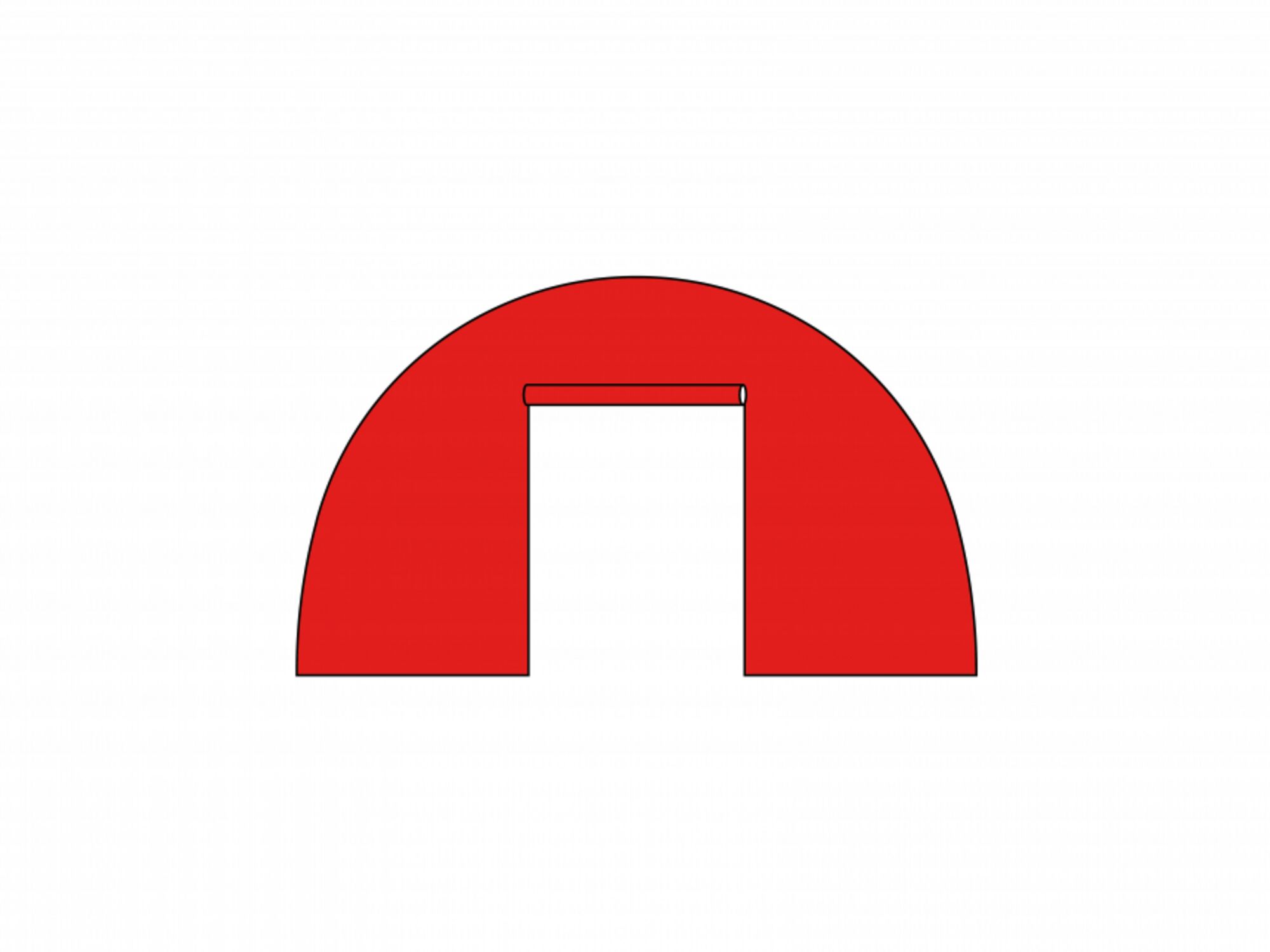 Inflatable tent Zodiac sidewall with roll up door (2 zippers) - 6m Red (186C)