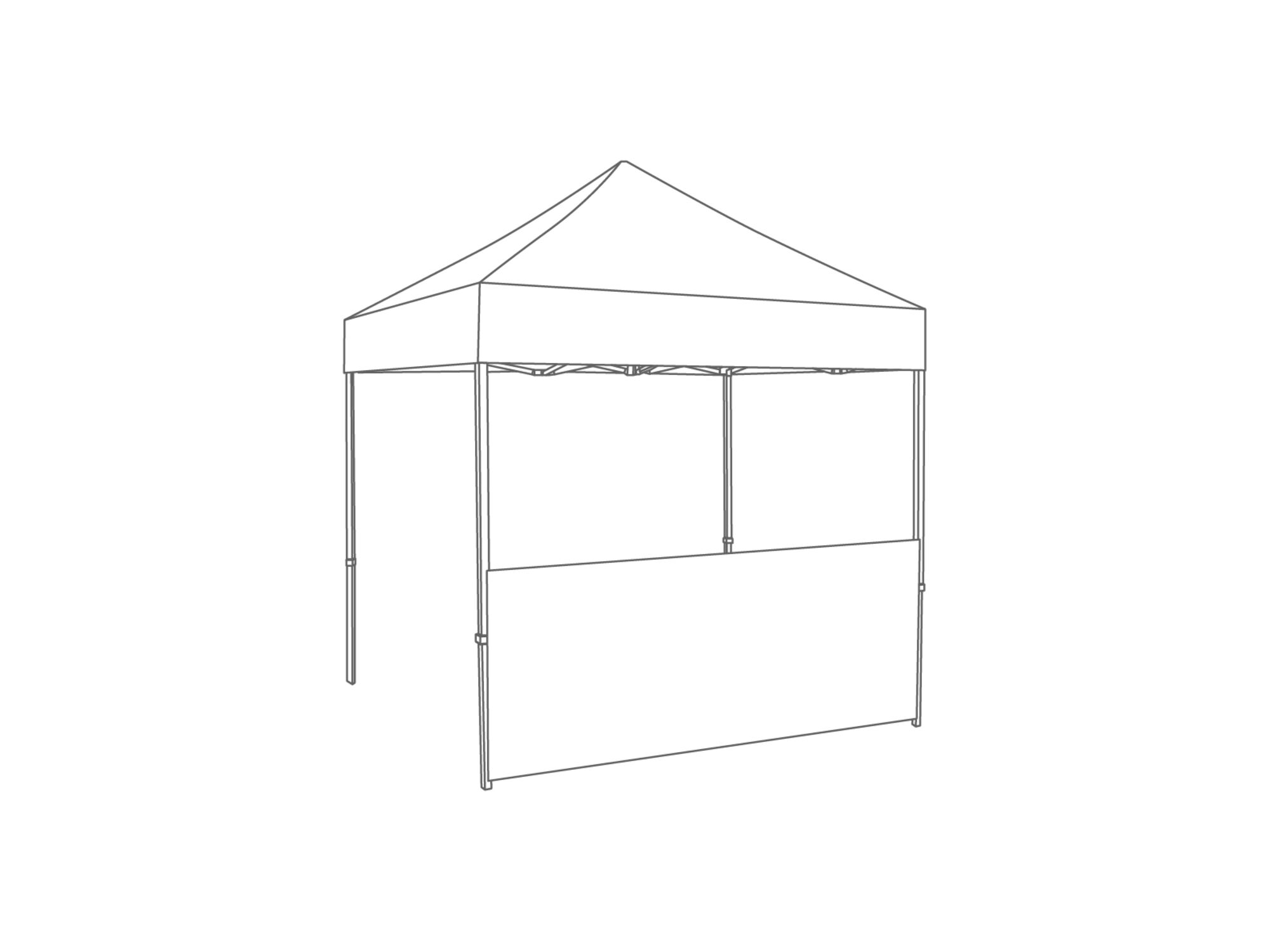 Folding tent Half wall - 2,5m - White