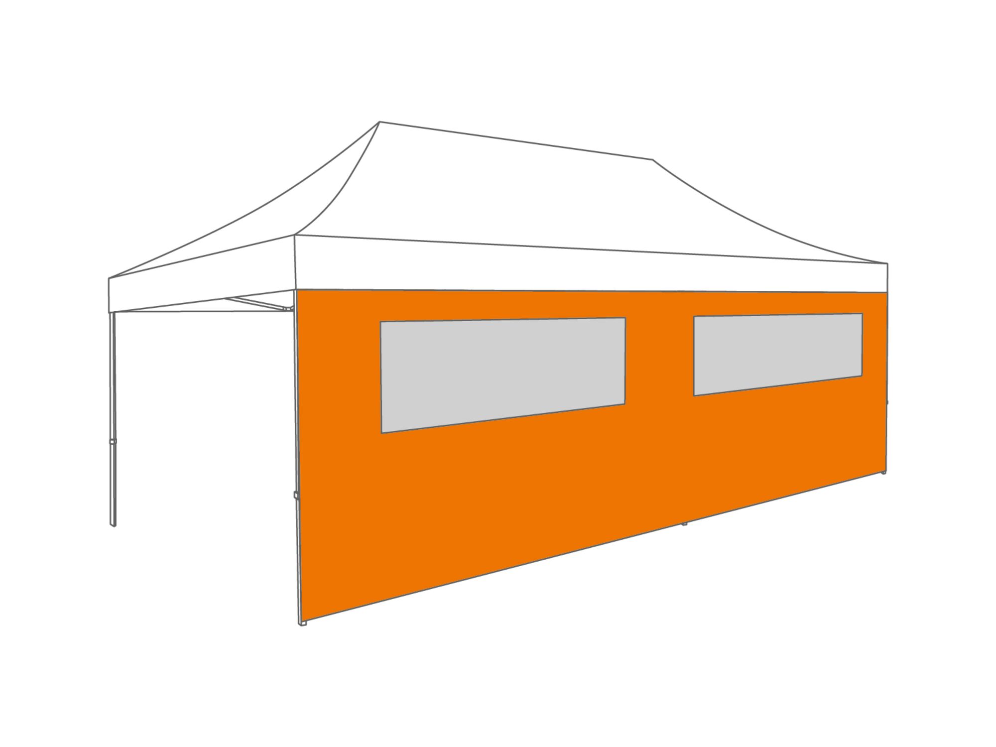 Folding tent Sidewall window - 6m - Polyester (for 3x6) Orange