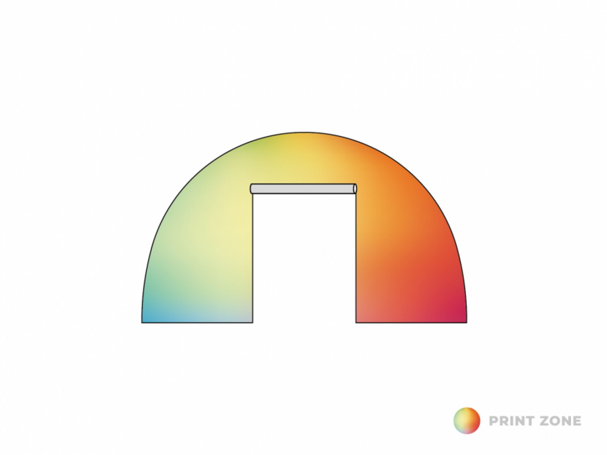 Opblaasbare tent Globe Zijwand roll up deur (2 ritsen) - 5m bedrukt