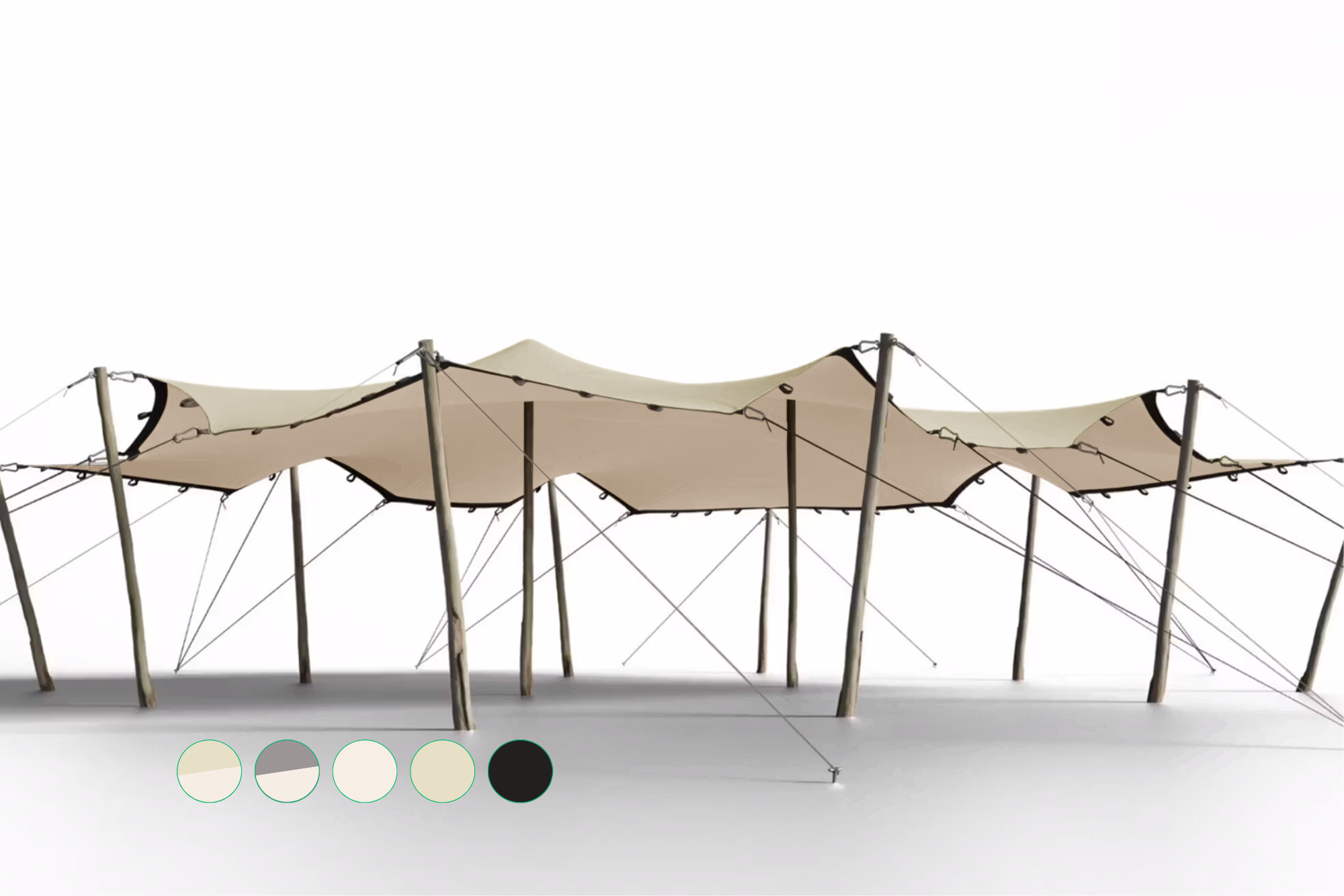 Triflexx stretch tent canvas (560 g/m²) with loops - 8,5 x 12,5 m Sand/Cream