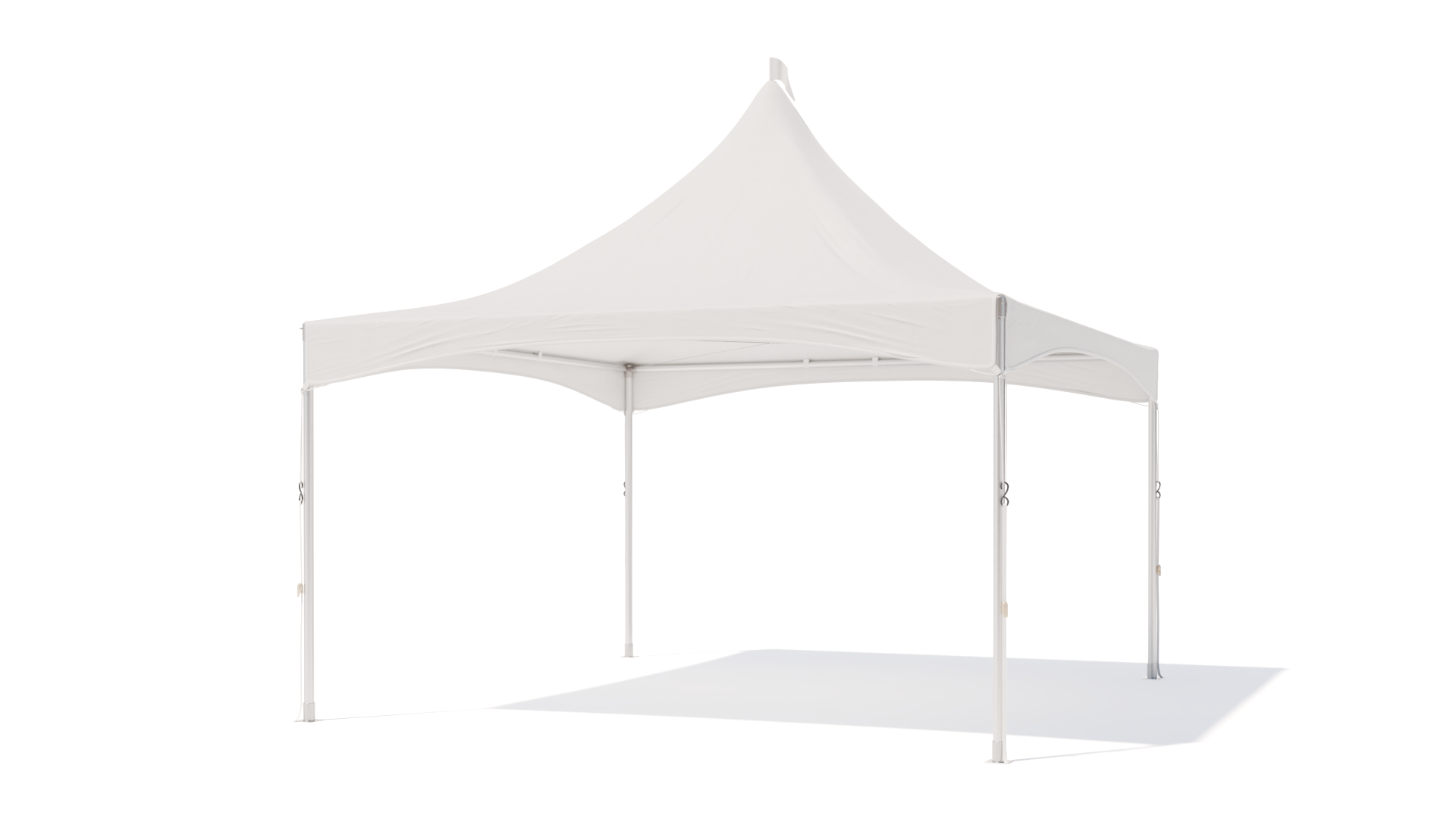 Pagoda tent keder round pole - without sidewalls  - 4x4m White