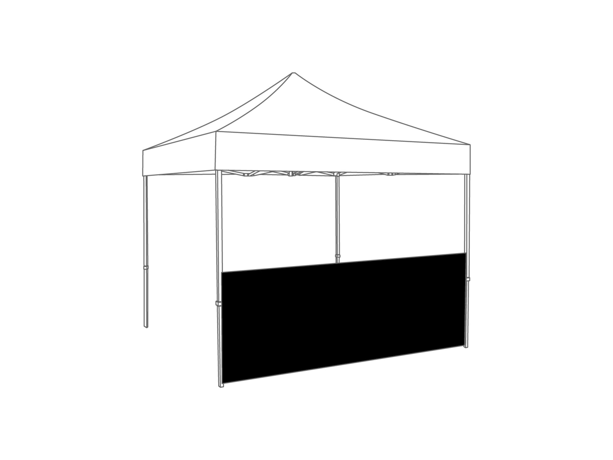 Folding tent Half wall - 3m - Black