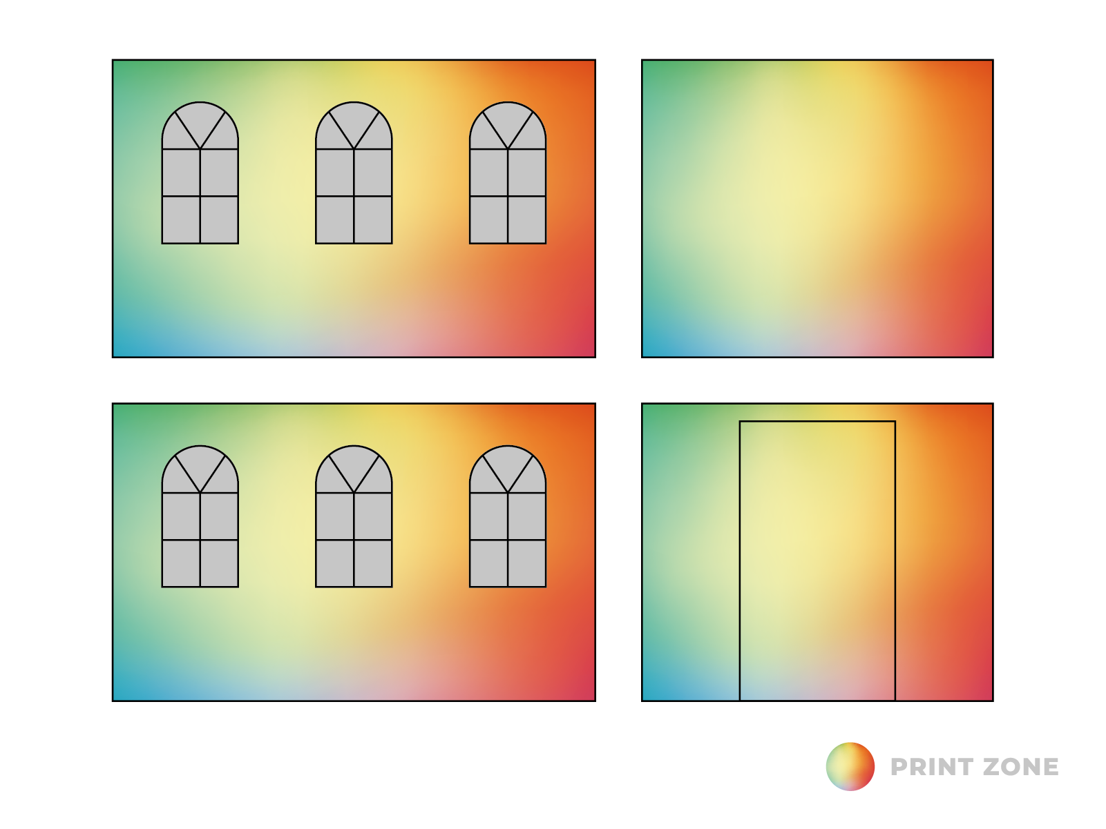 Faltpavillon Seitenwandset mit Tragetasche - Bogenfenster - 3 x 4,5 m - Polyester print